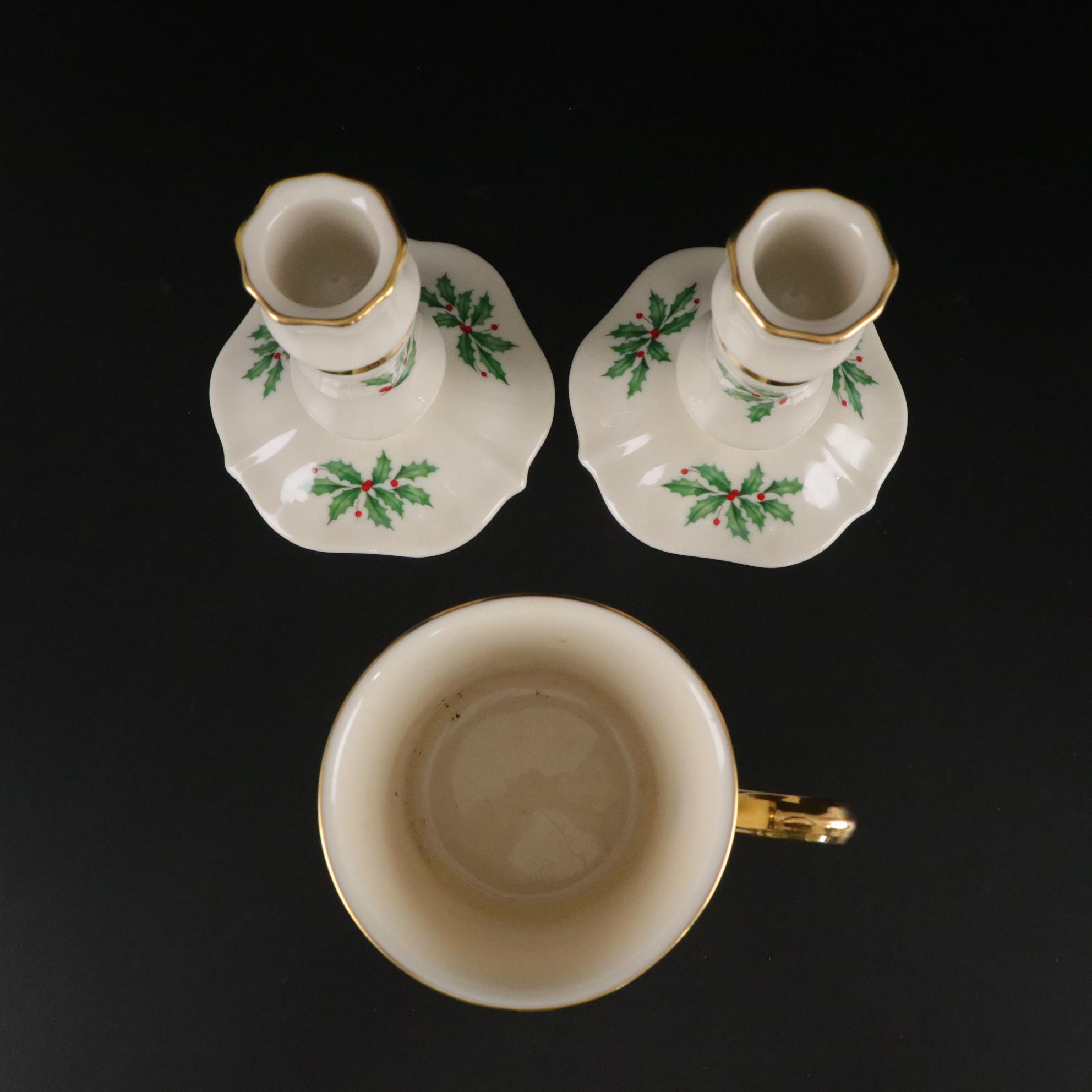 Lenox "Holiday" Candle Holders, Flatware & Other Dishware