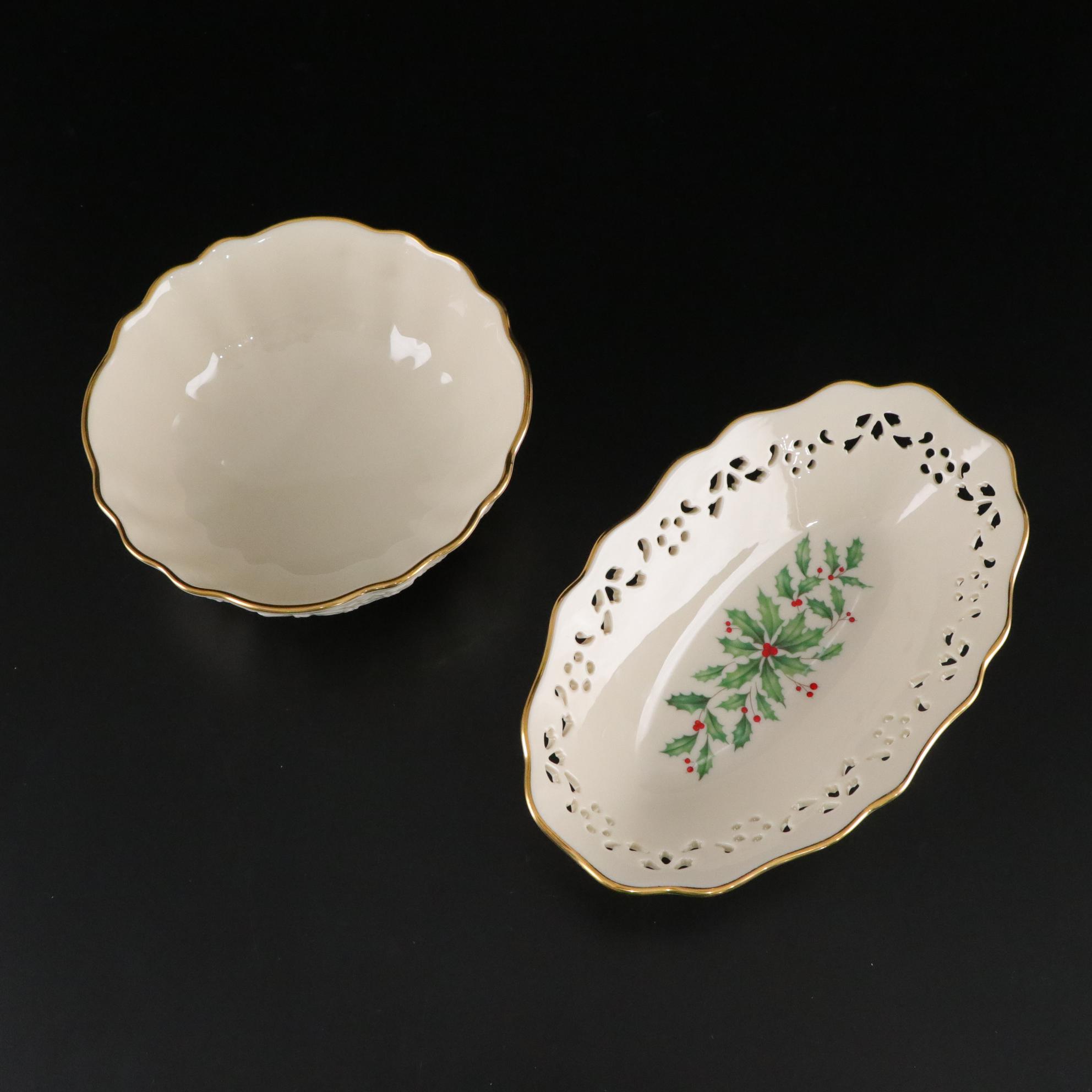 Lenox "Holiday" Candle Holders, Flatware & Other Dishware