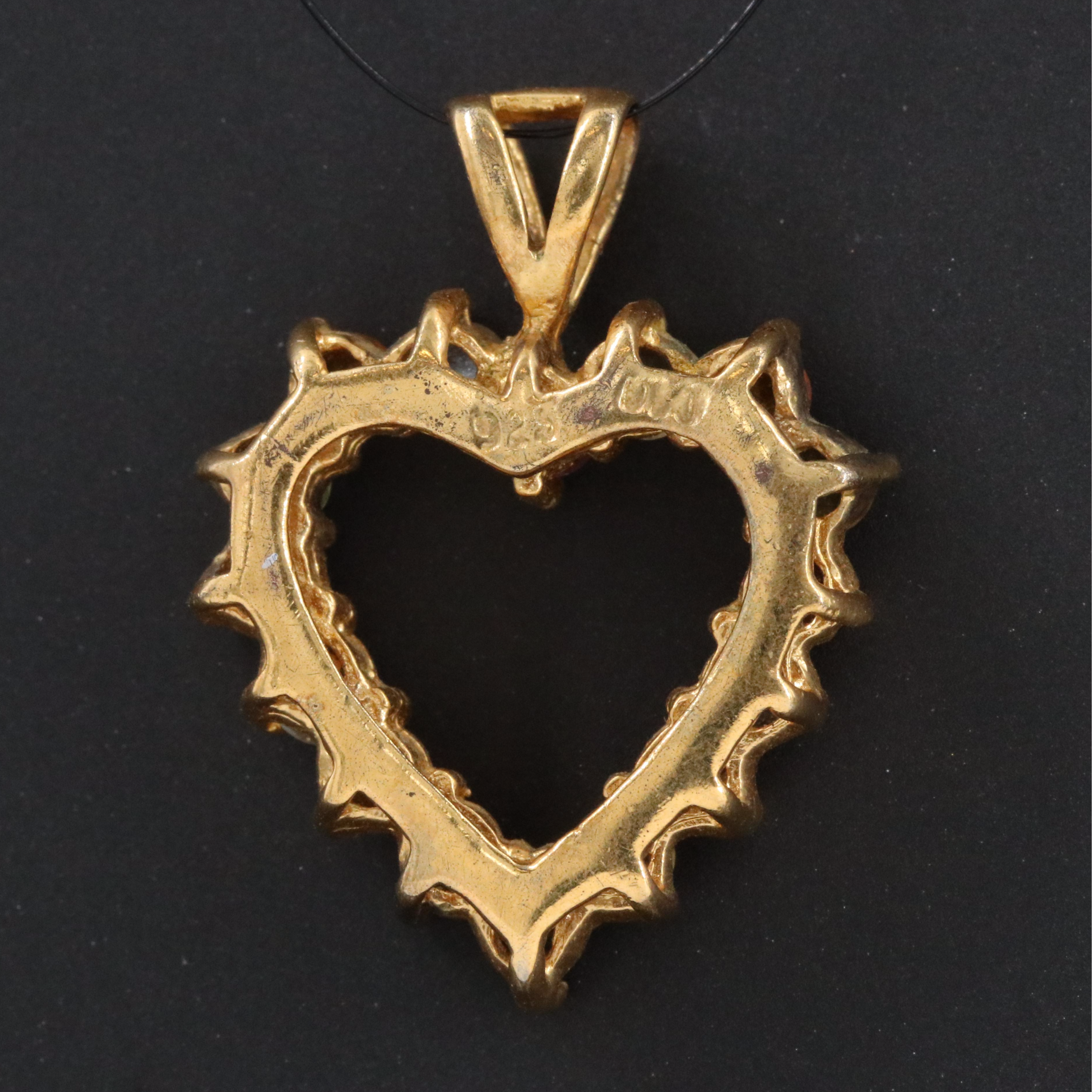 Sterling Gemstone Heart Pendant