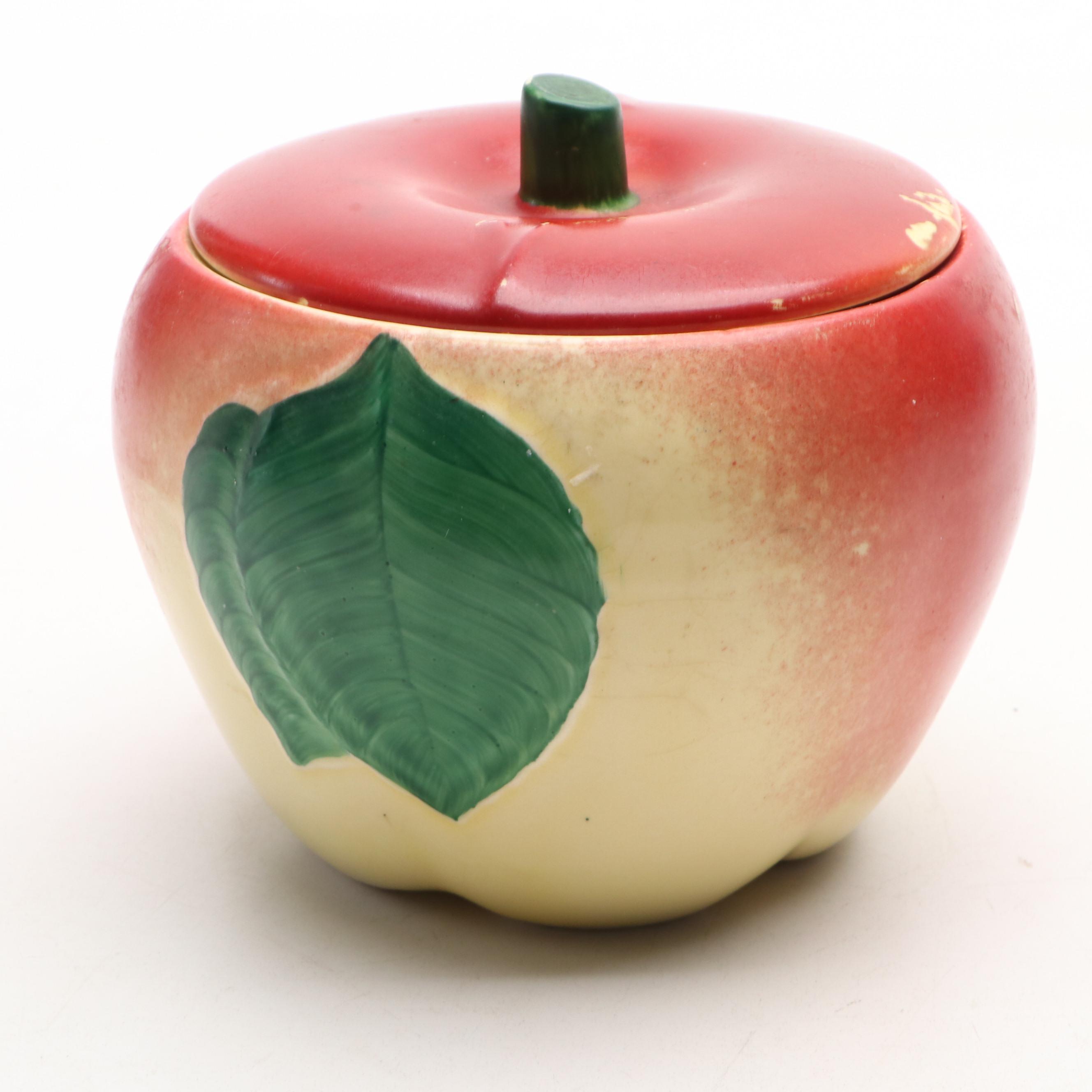 Vintage Apple Form Ceramic Shakers and Canister