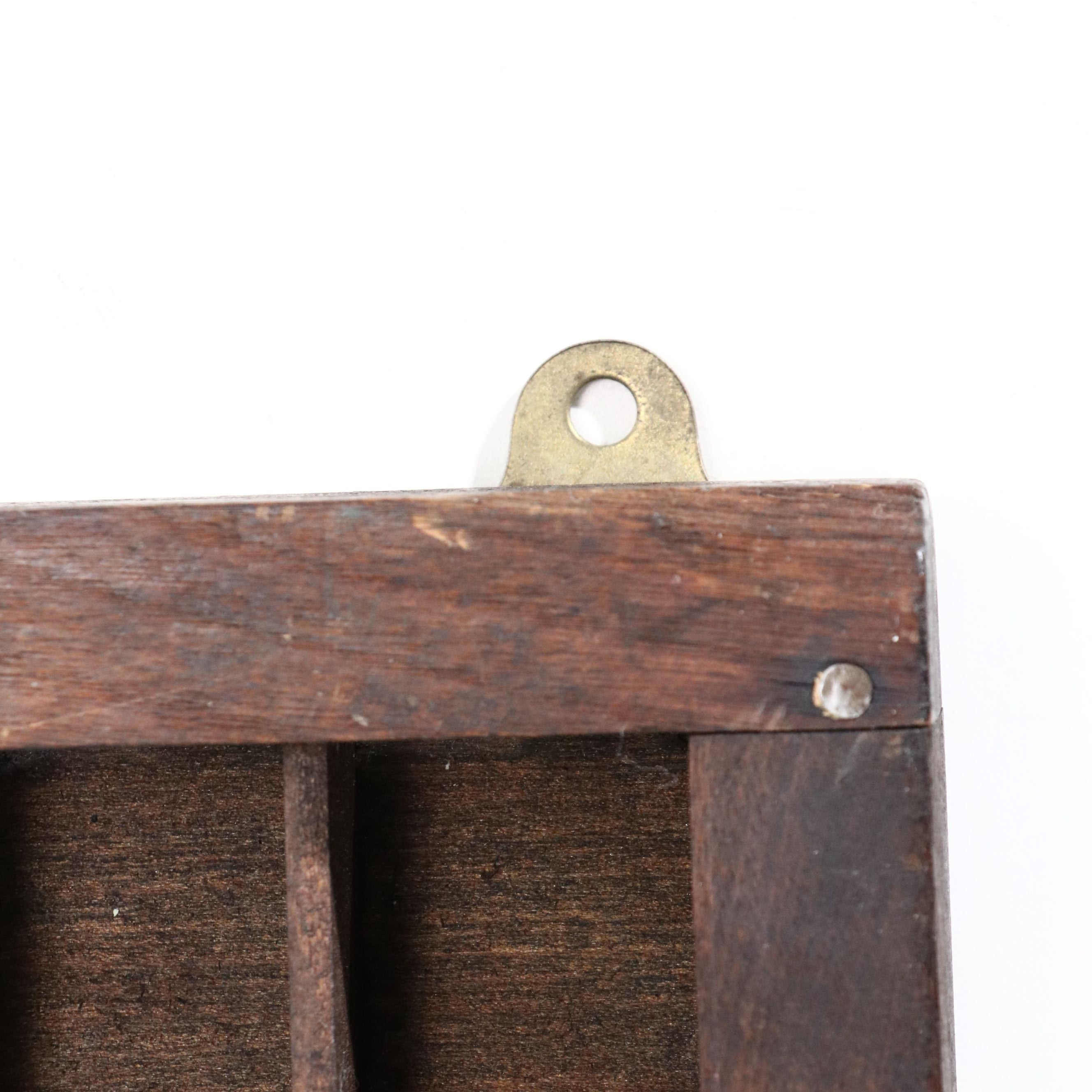 Antique Printer's Typeset Tray with Collection of Stamps