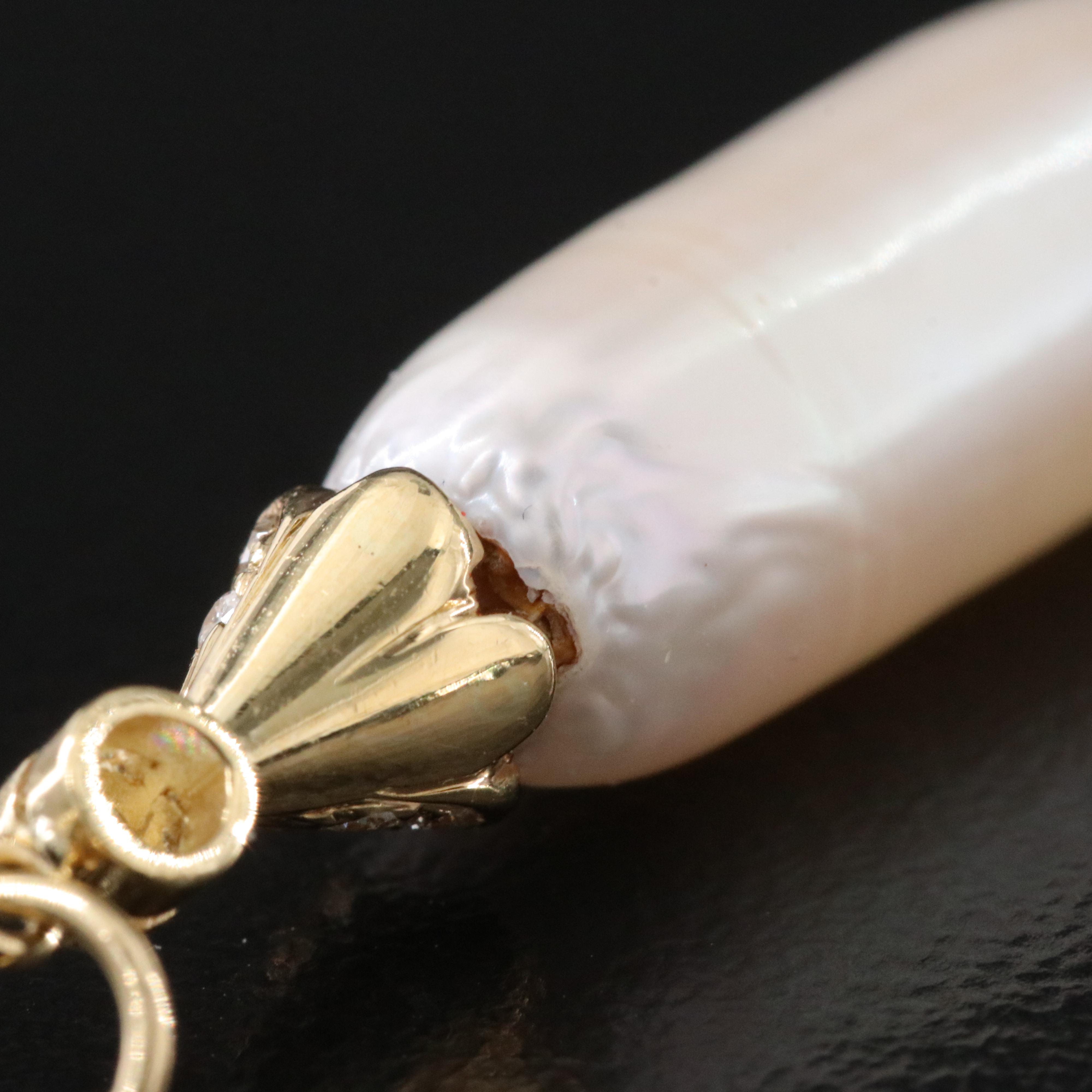 18K Pearl and Diamond Pendant