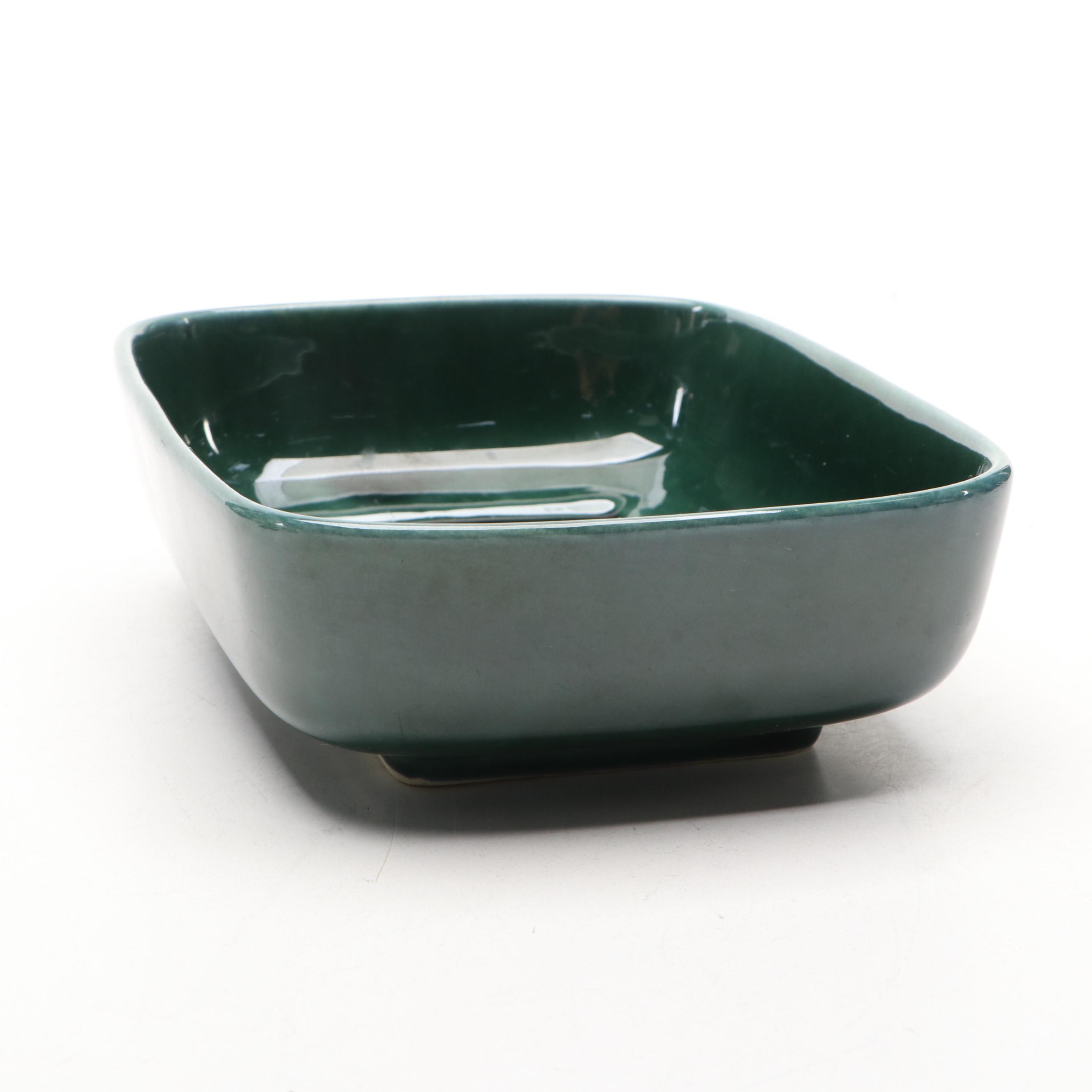 Art Deco Style Pottery Fan Vase and Other Ceramic Table Accessories