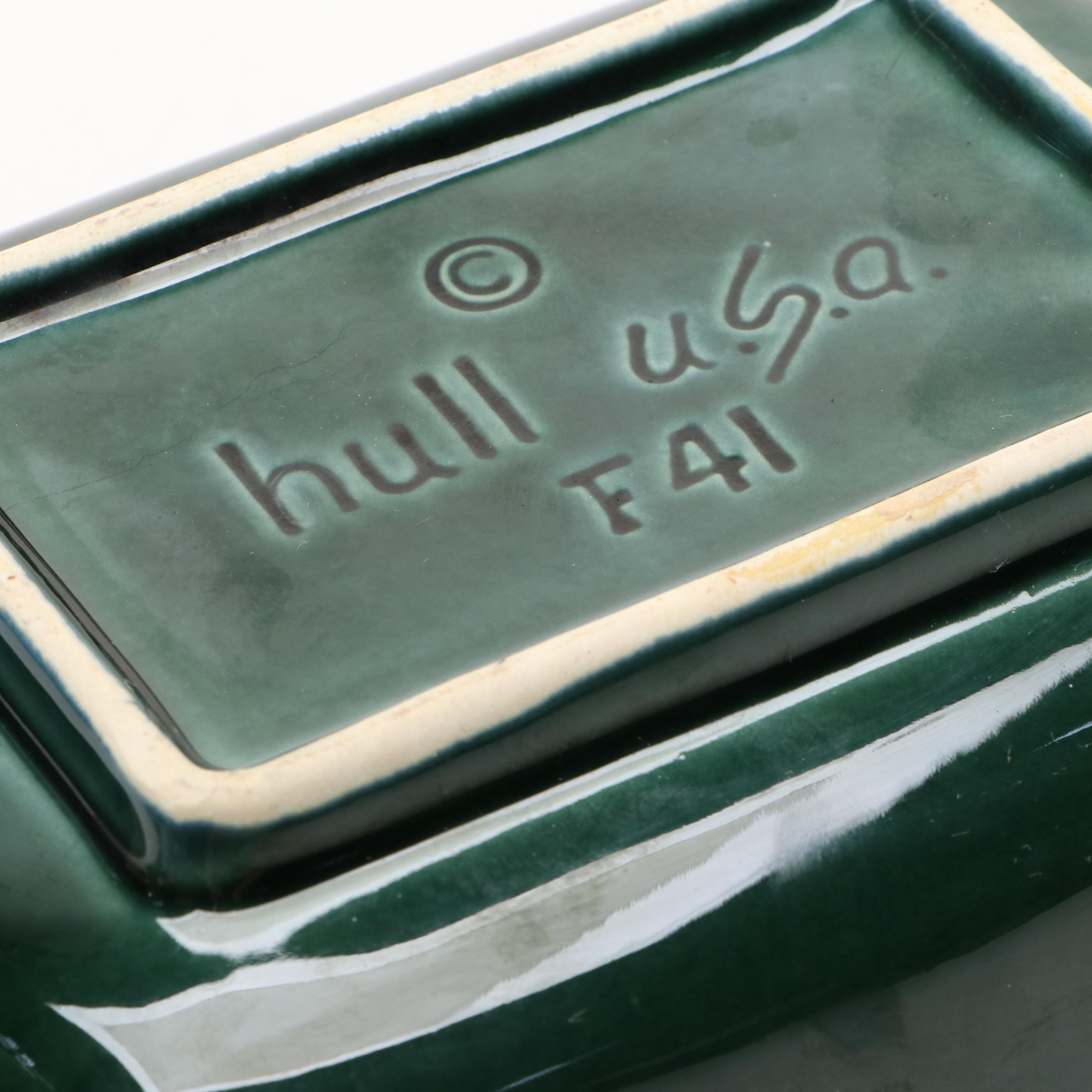 Art Deco Style Pottery Fan Vase and Other Ceramic Table Accessories