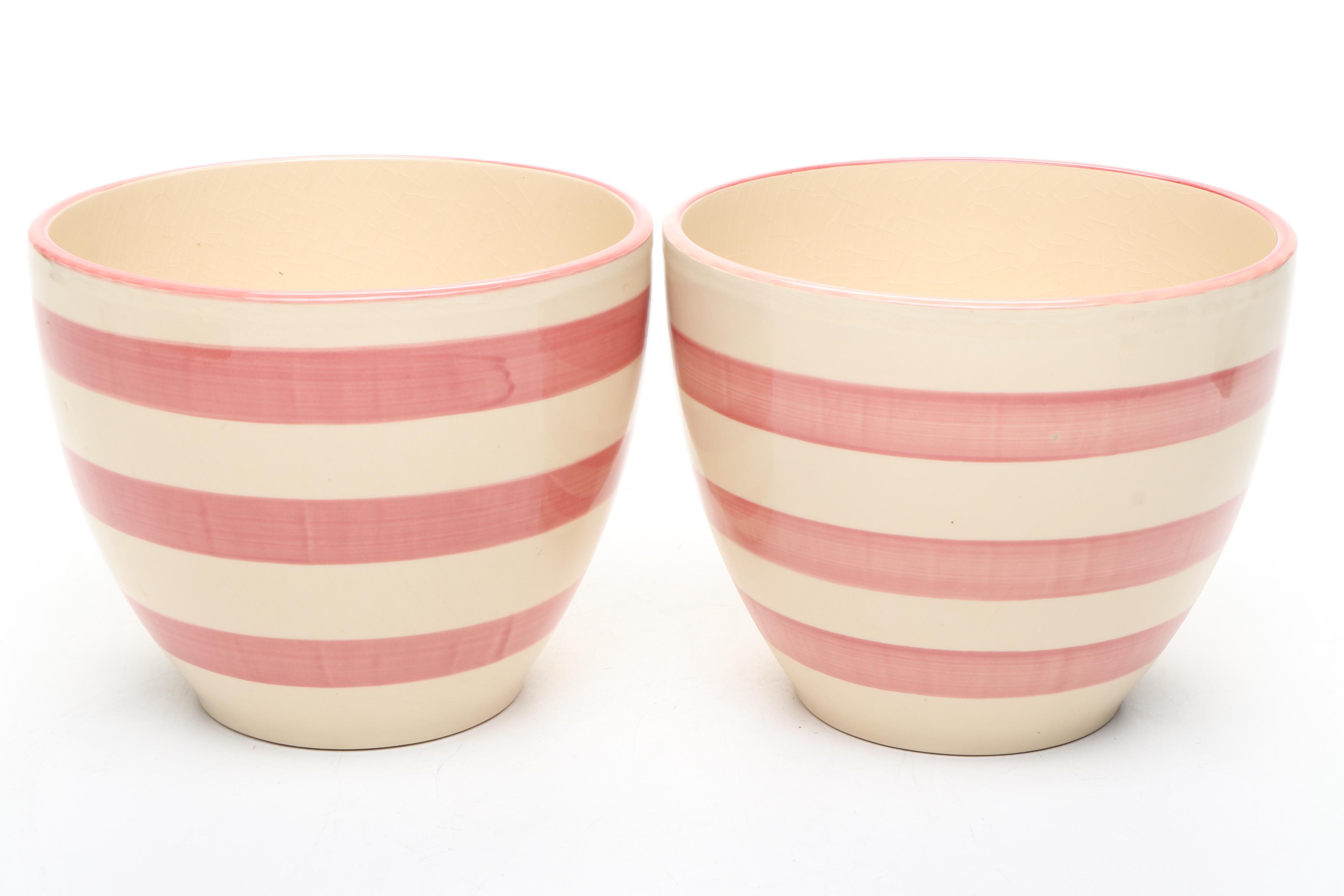 Primitive Style Copper Milk Pail with Batter and Other Bowls