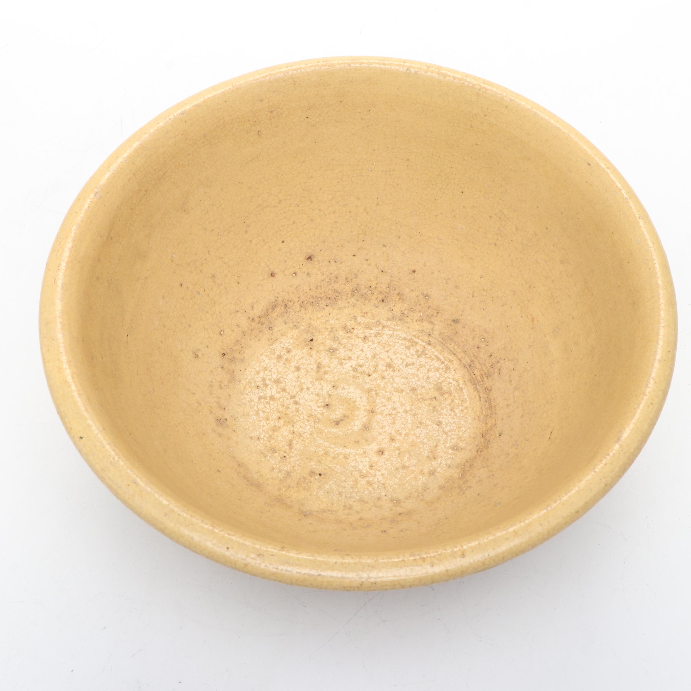 Primitive Style Copper Milk Pail with Batter and Other Bowls