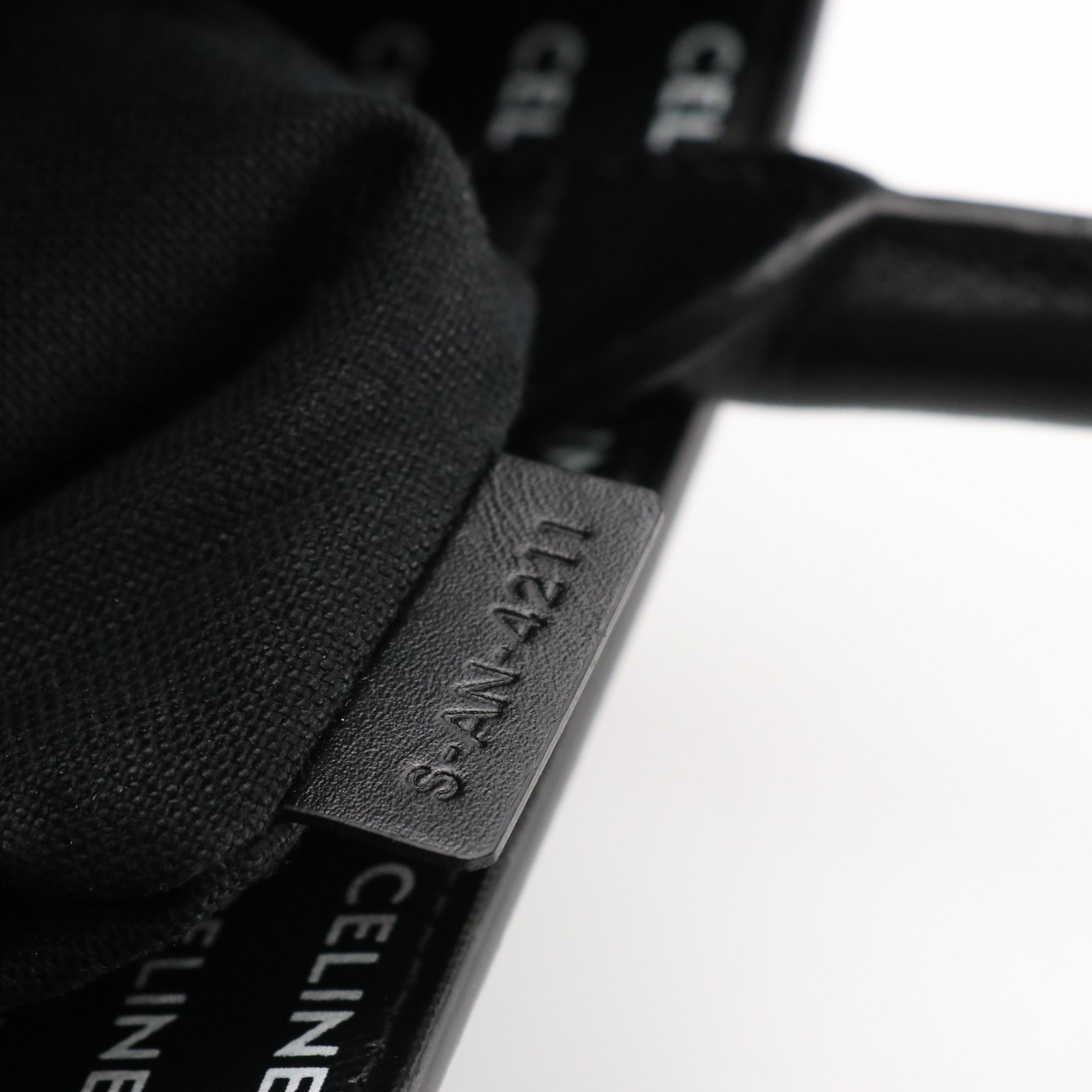 Celine Vertical Two-Way Tote in Black and White Canvas and Leather Trim