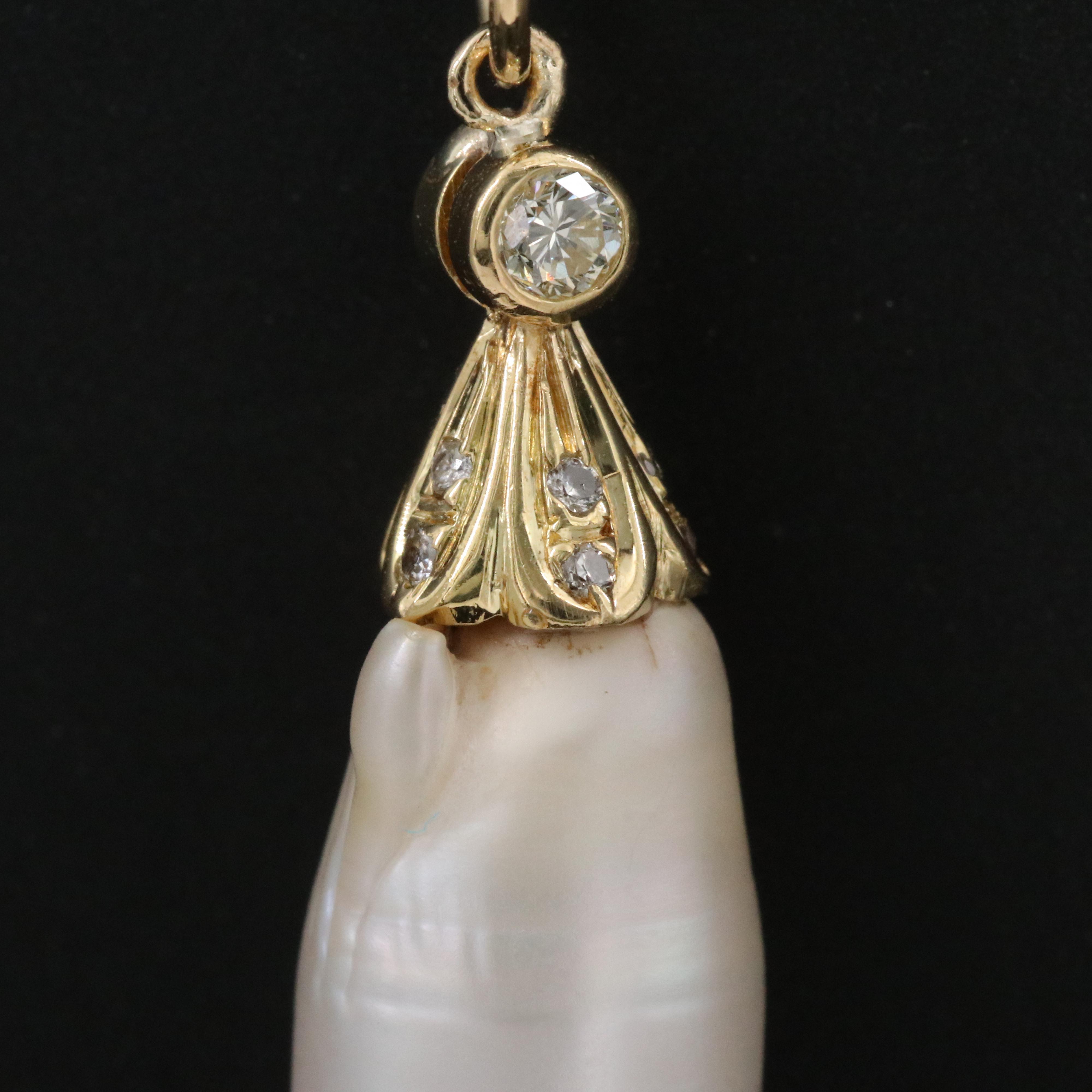 18K Pearl and Diamond Pendant