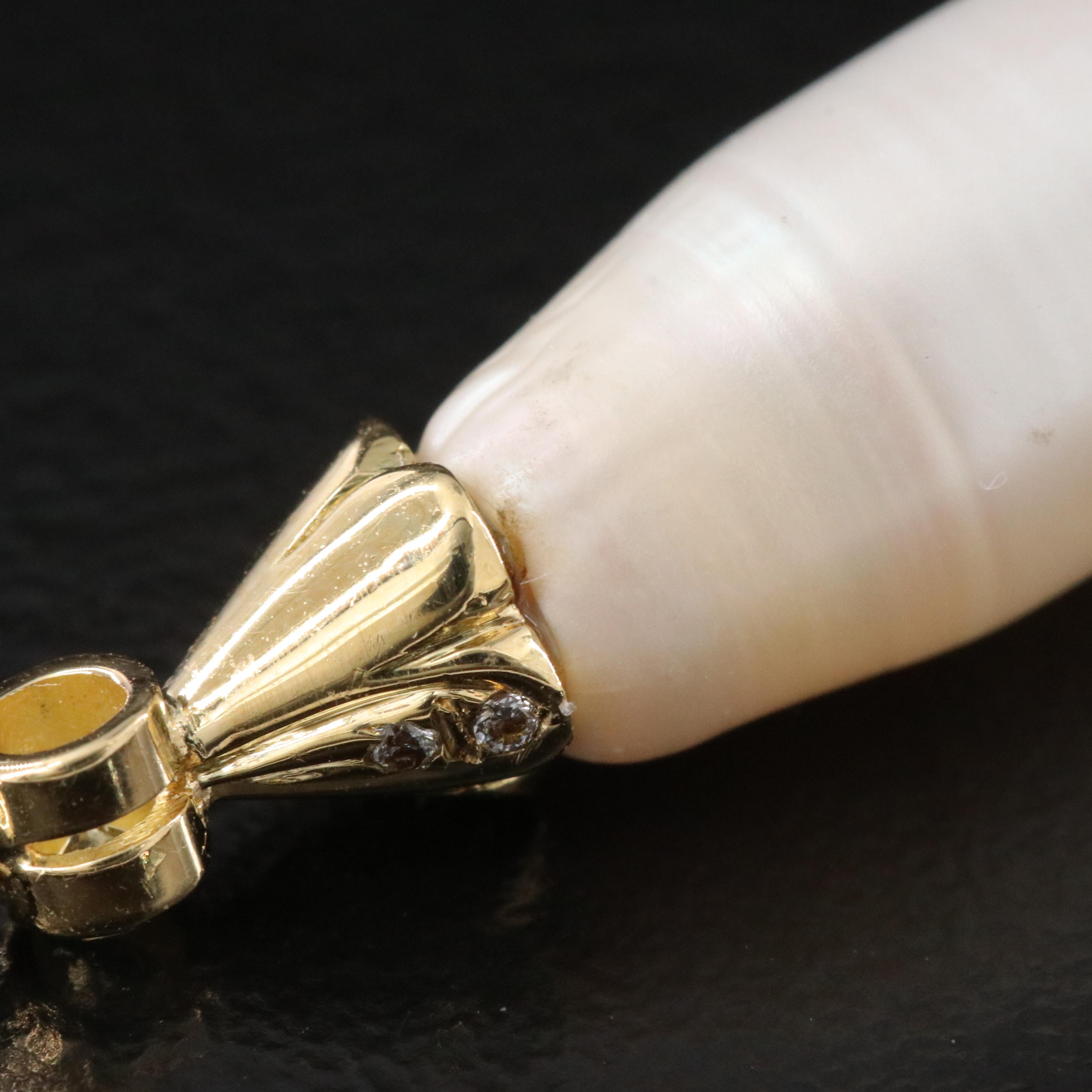 18K Pearl and Diamond Pendant