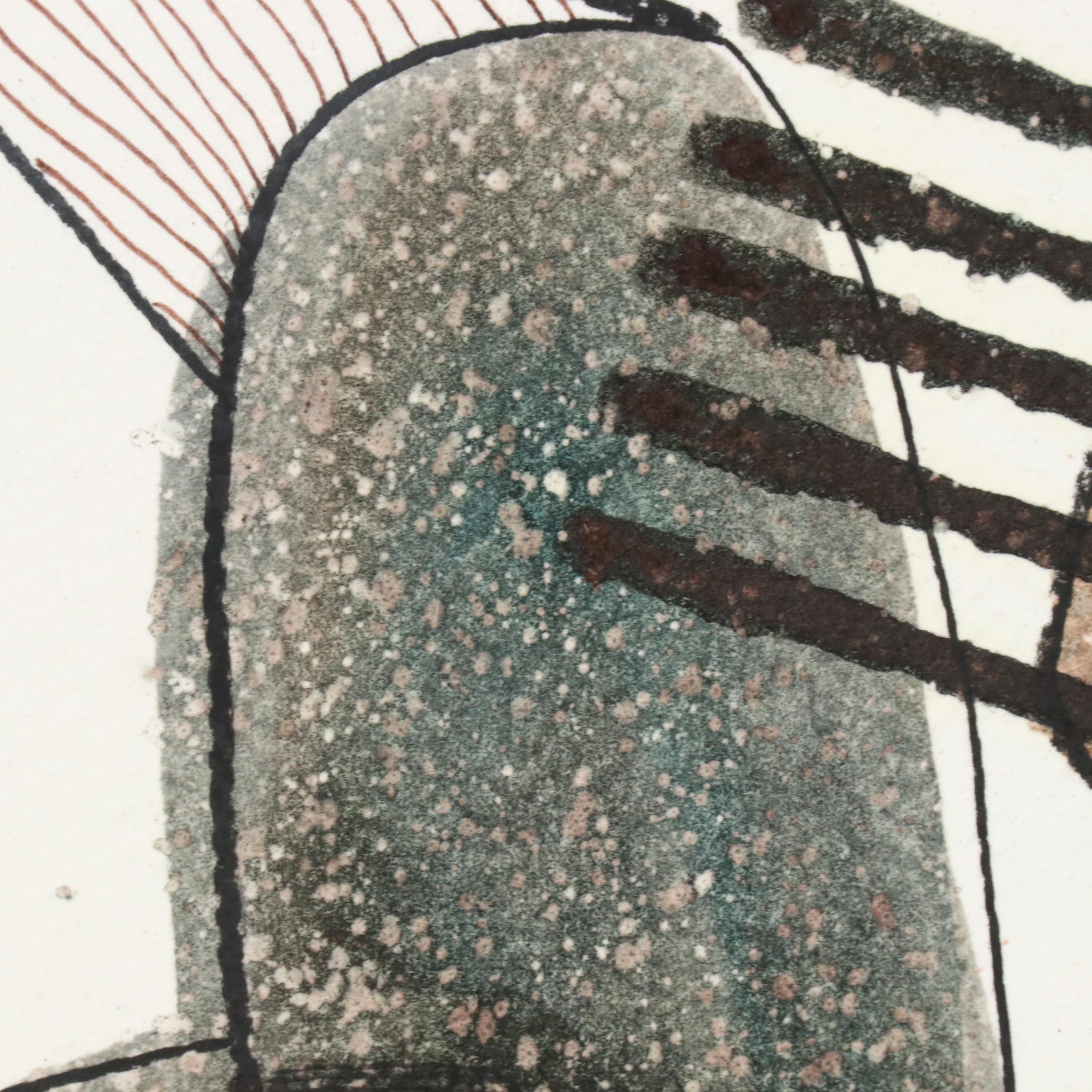 Michel Blázquez Surrealist Mixed Media Painting "Untitled #62," 2025