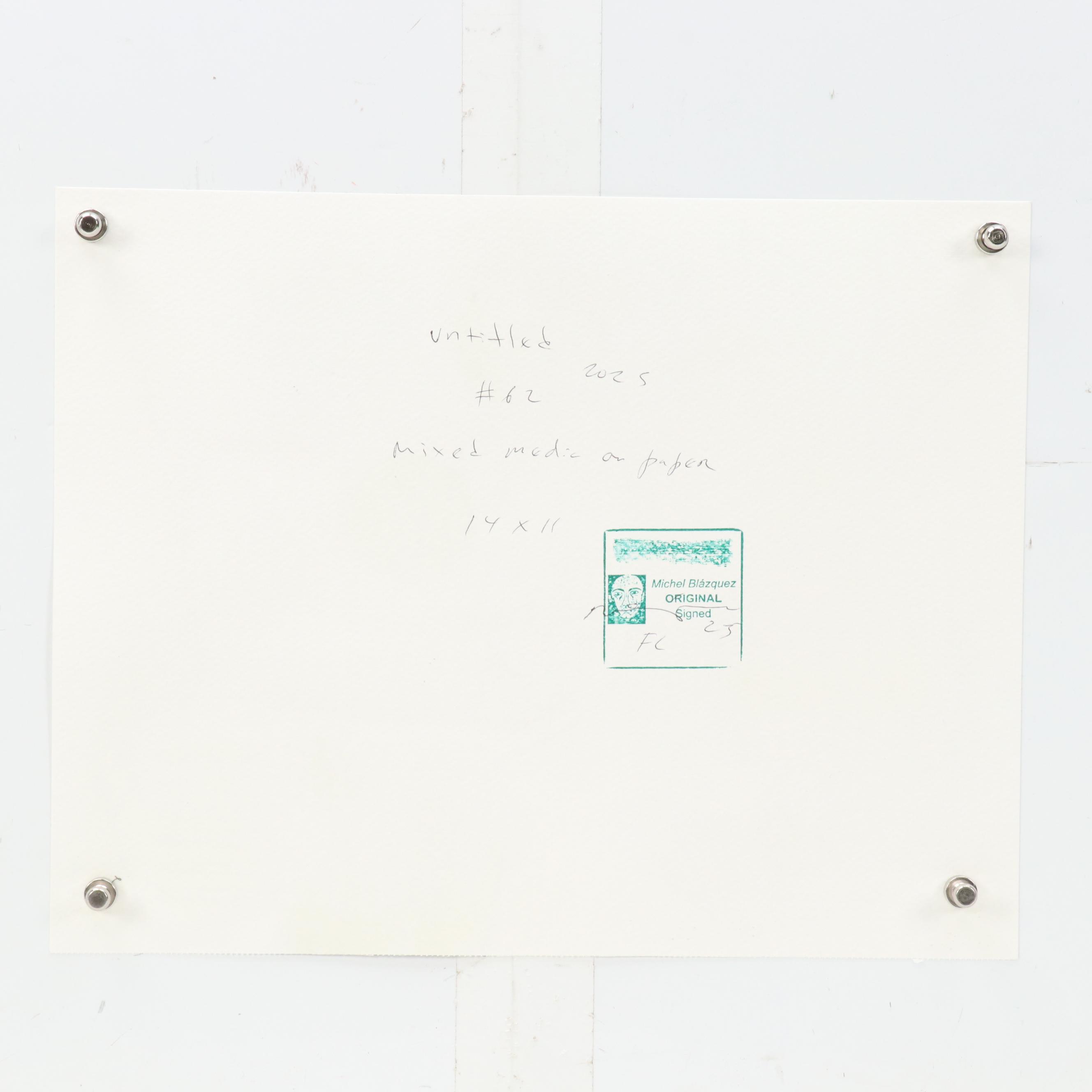 Michel Blázquez Surrealist Mixed Media Painting "Untitled #62," 2025