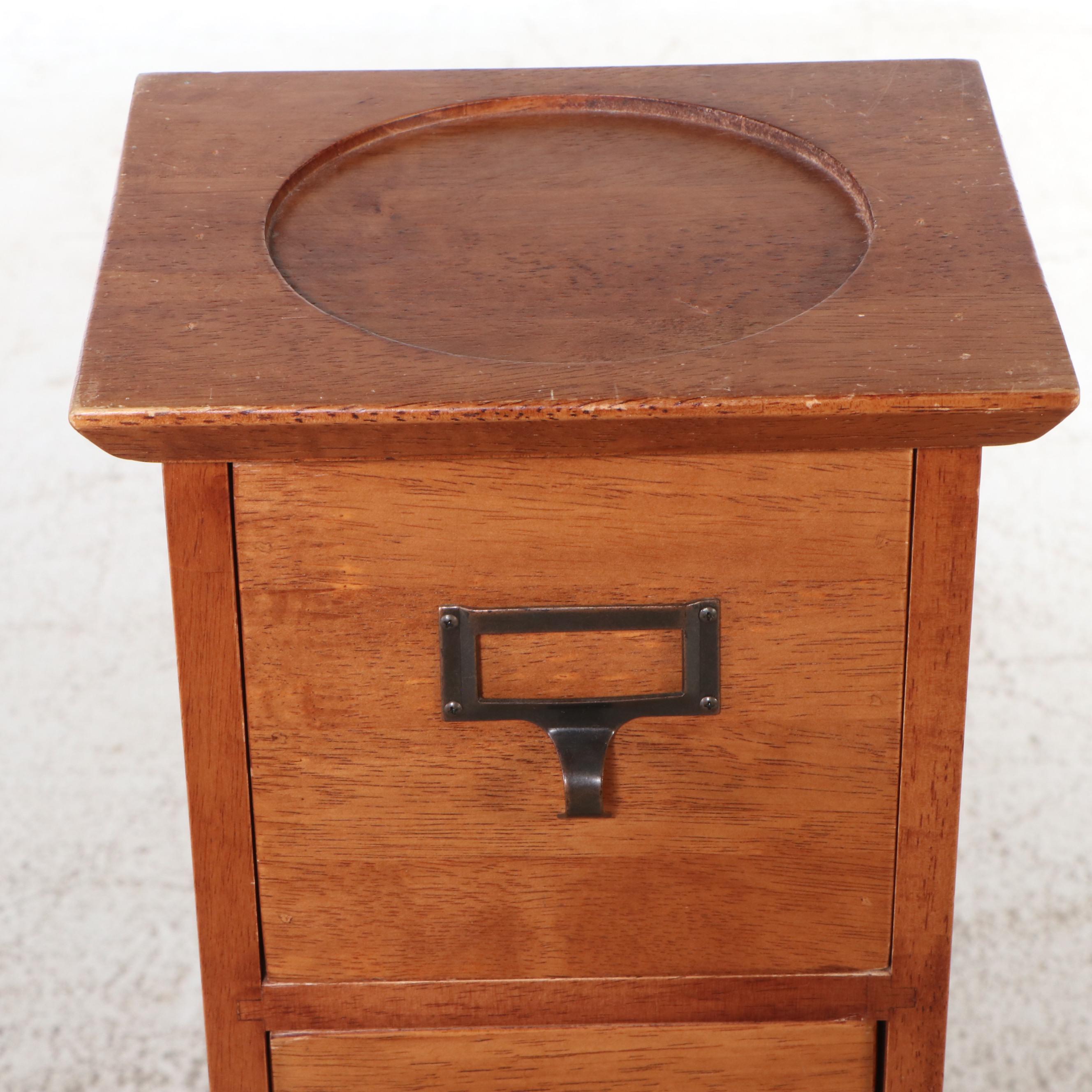 Metal Pot Rack with Wood Card File