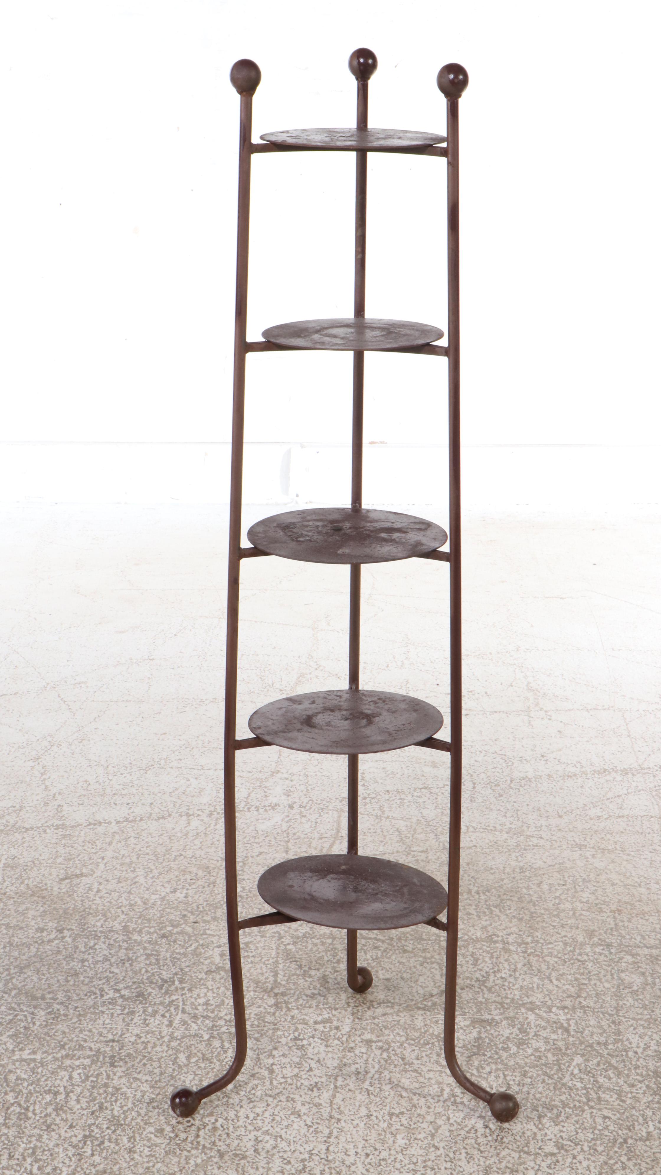 Metal Pot Rack with Wood Card File