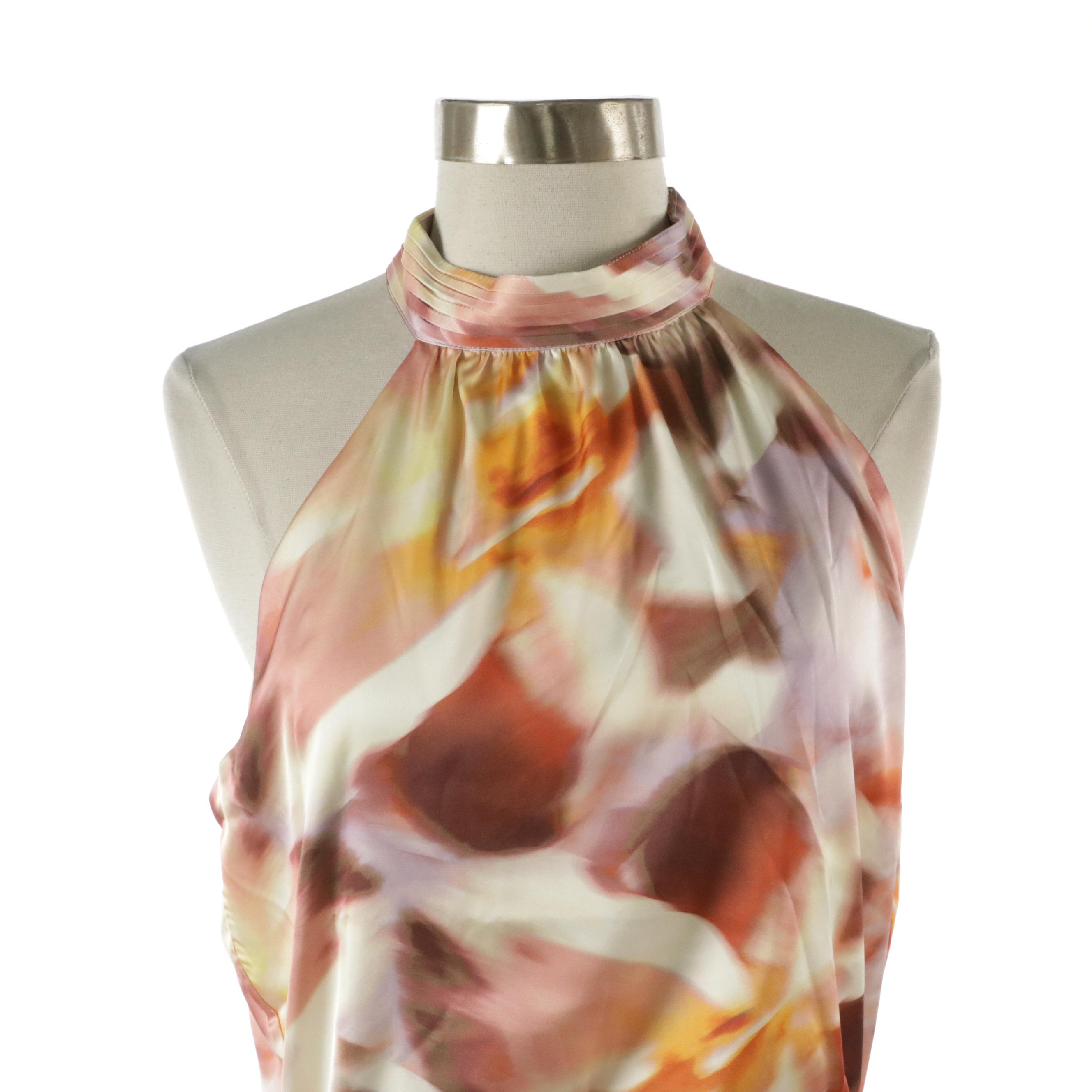 Alice + Olivia Patent Leather Lace Dress, Socialite Ruffled Halter-Neck Dress