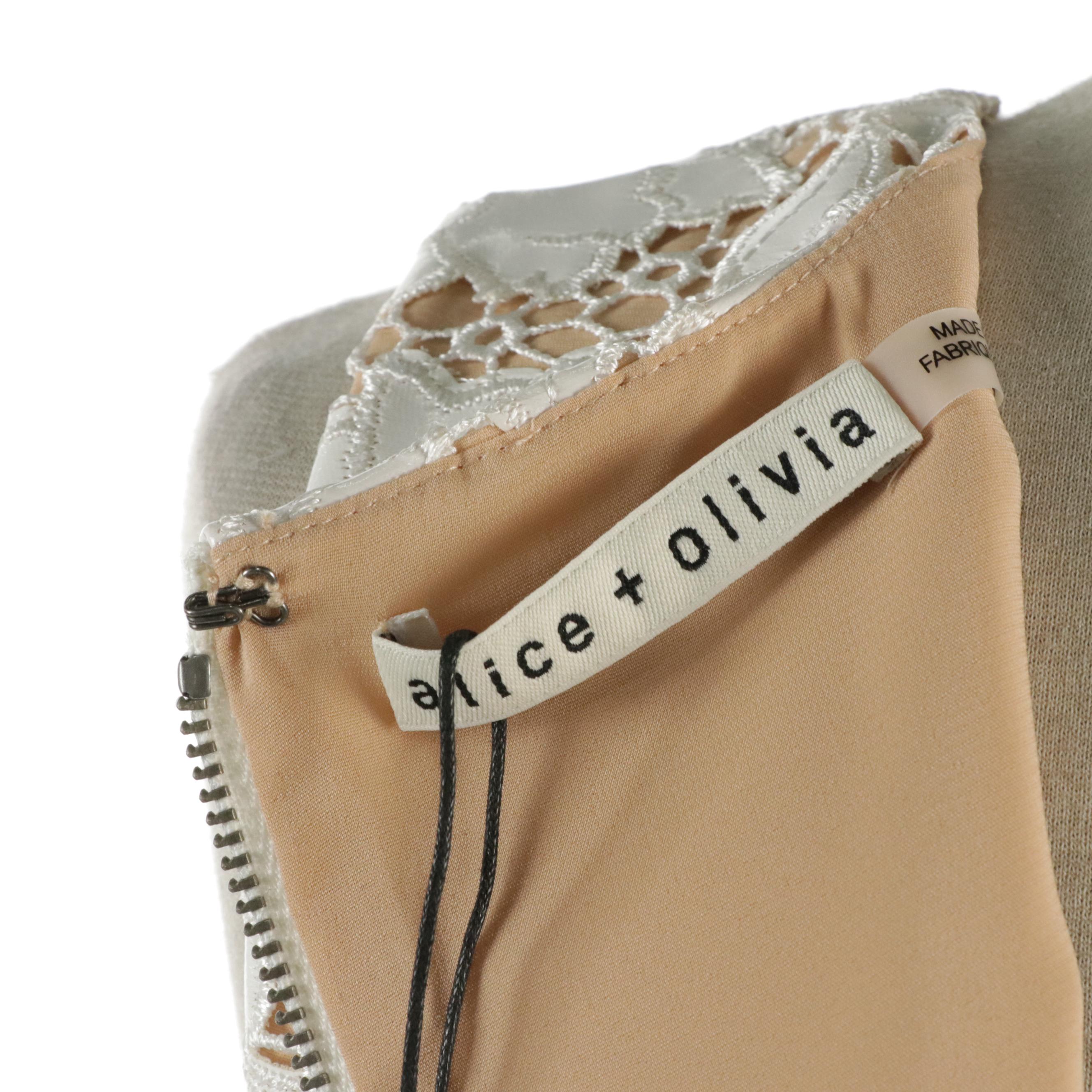 Alice + Olivia Patent Leather Lace Dress, Socialite Ruffled Halter-Neck Dress