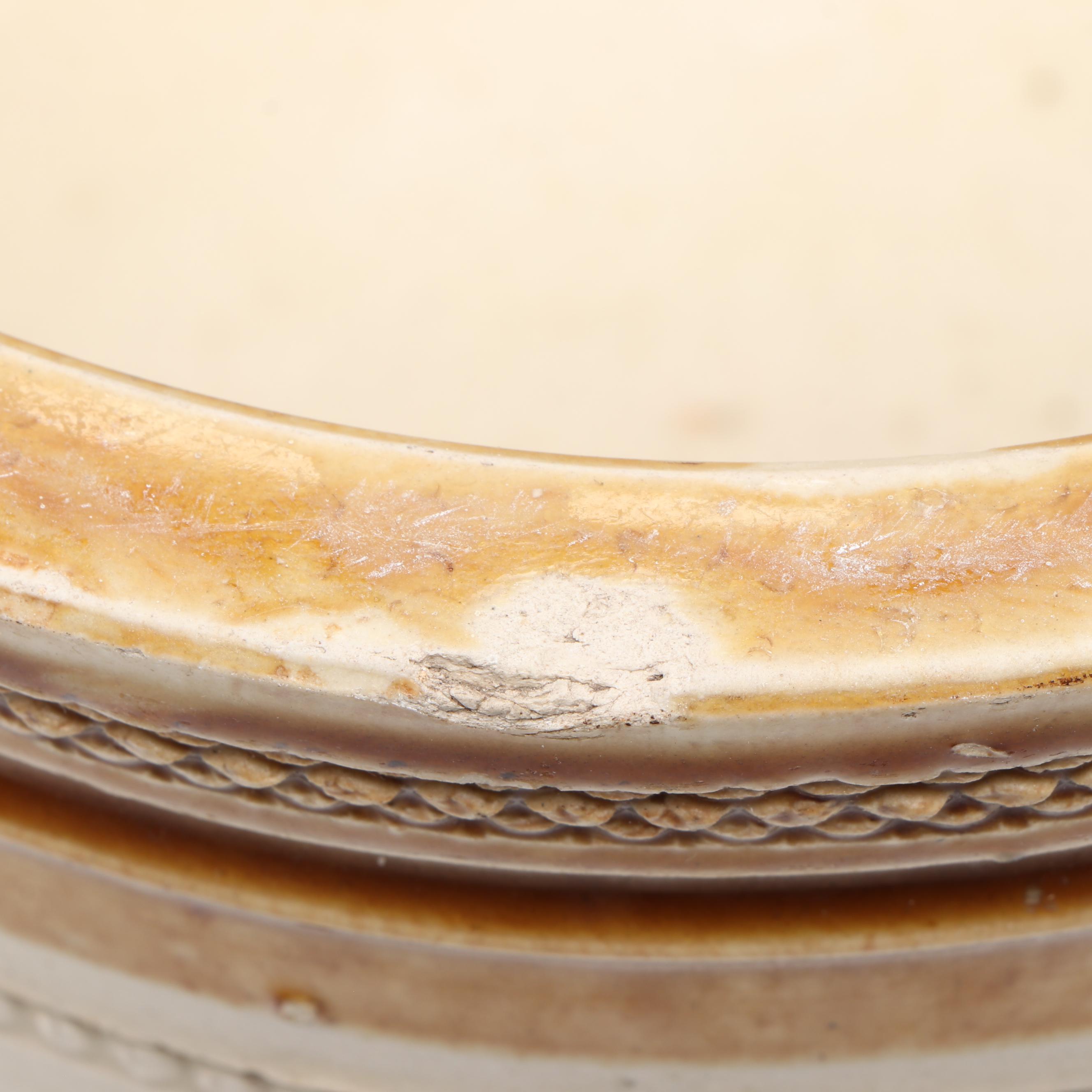 English Sprig Decorated Cider Jug with Mold and Other Victorian Kitchenware