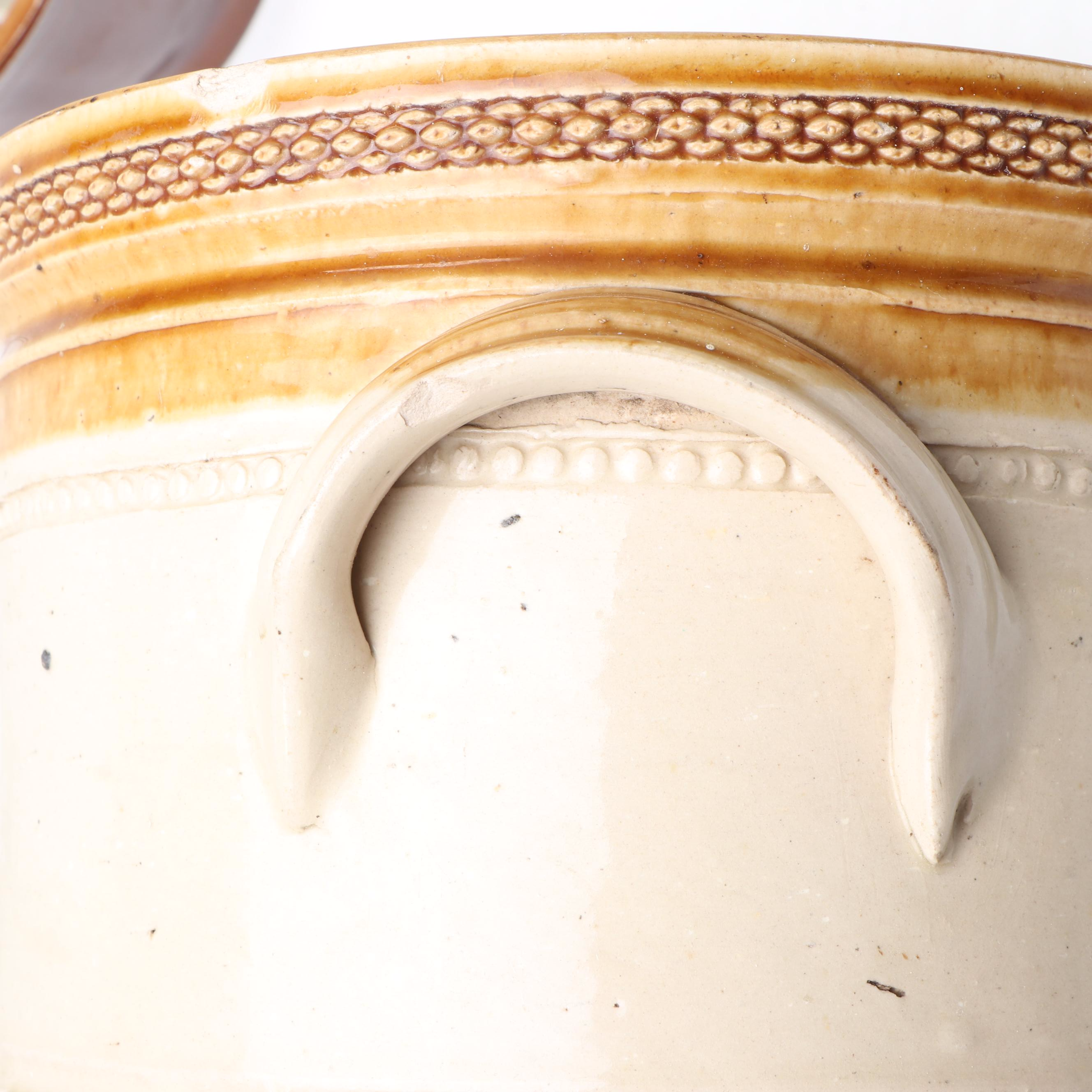 English Sprig Decorated Cider Jug with Mold and Other Victorian Kitchenware