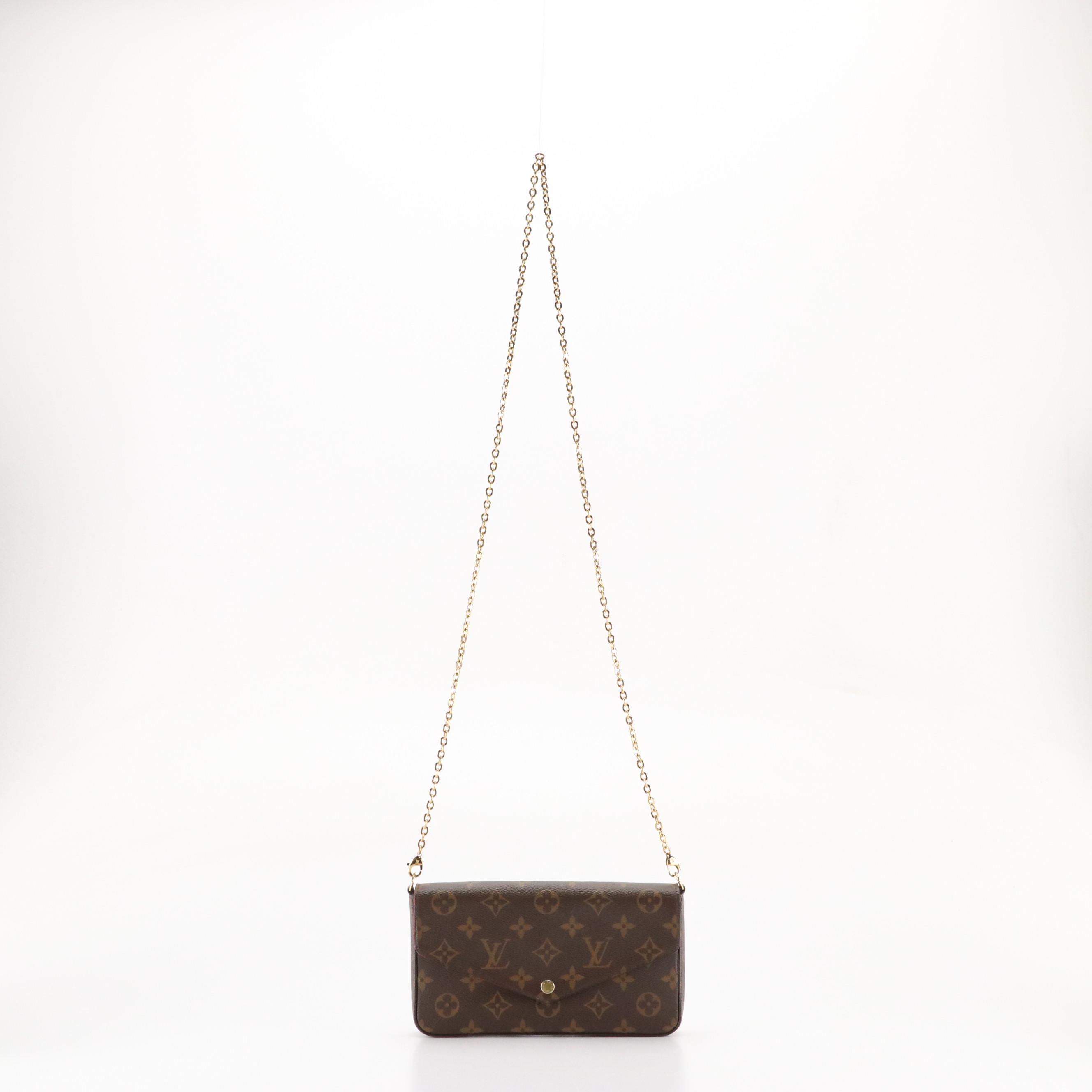 Louis Vuitton Félicie Pochette Chain Linked Crossbody Bag in Monogram Canvas