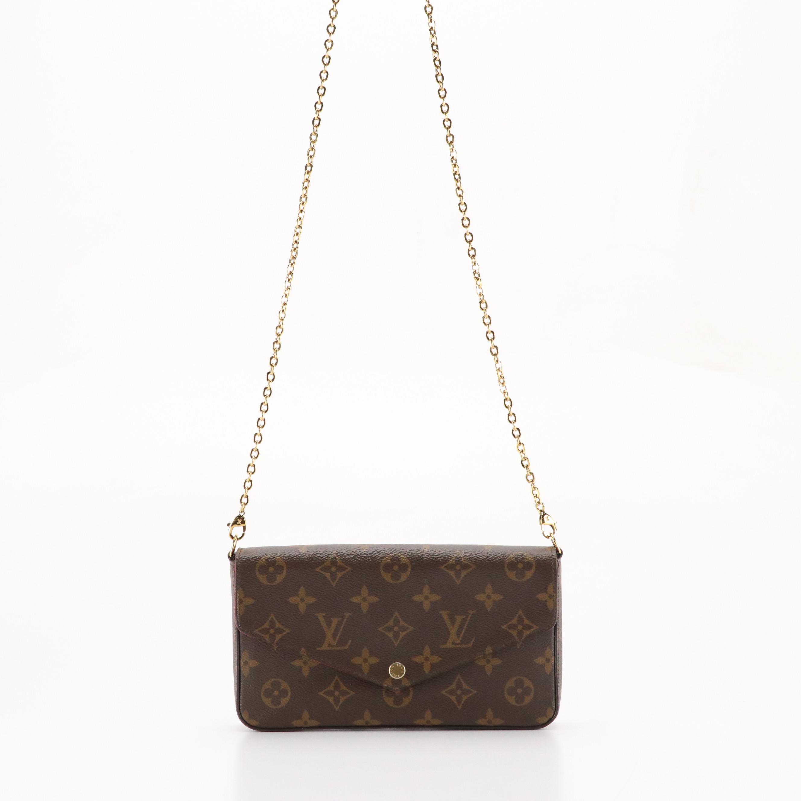Louis Vuitton Félicie Pochette Chain Linked Crossbody Bag in Monogram Canvas