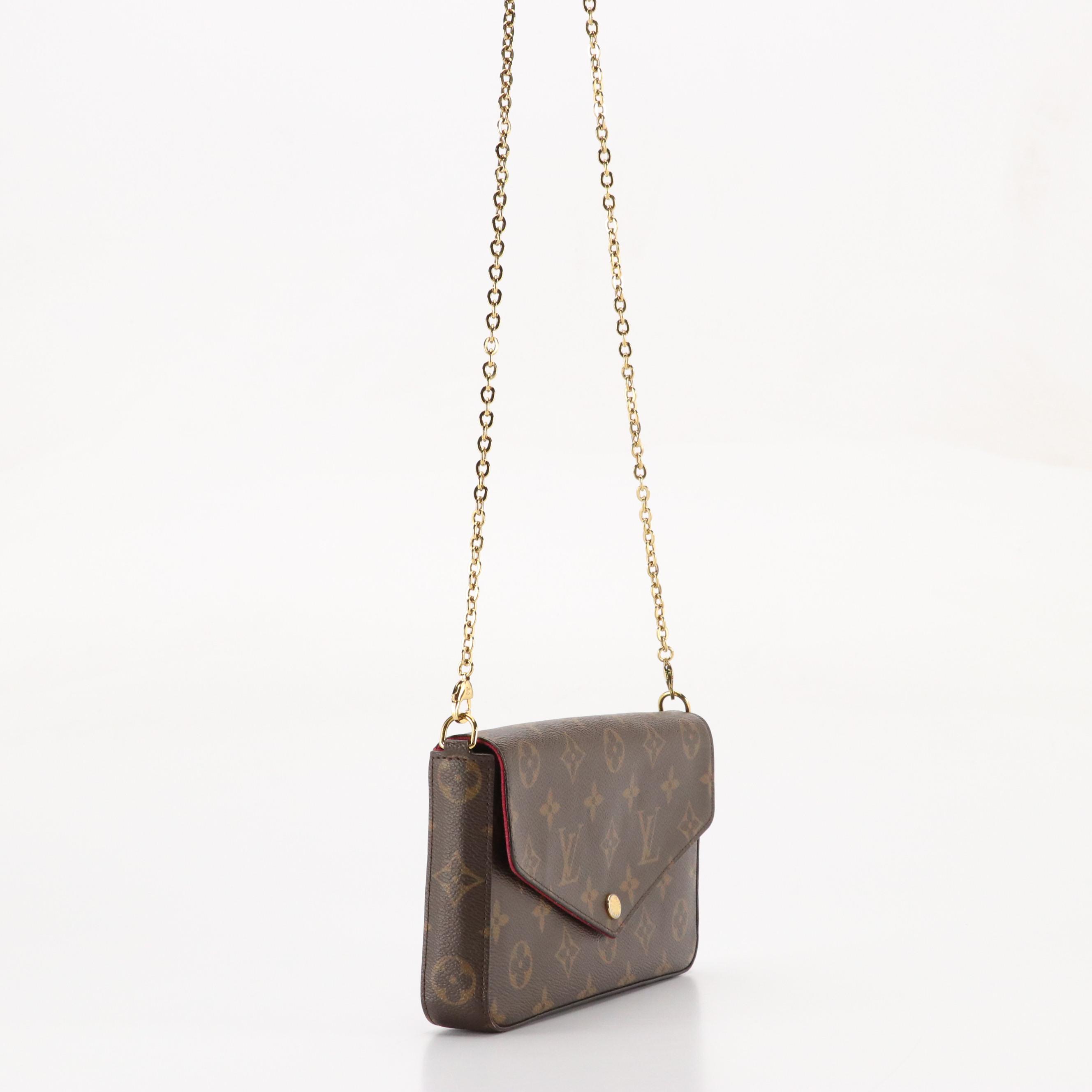 Louis Vuitton Félicie Pochette Chain Linked Crossbody Bag in Monogram Canvas
