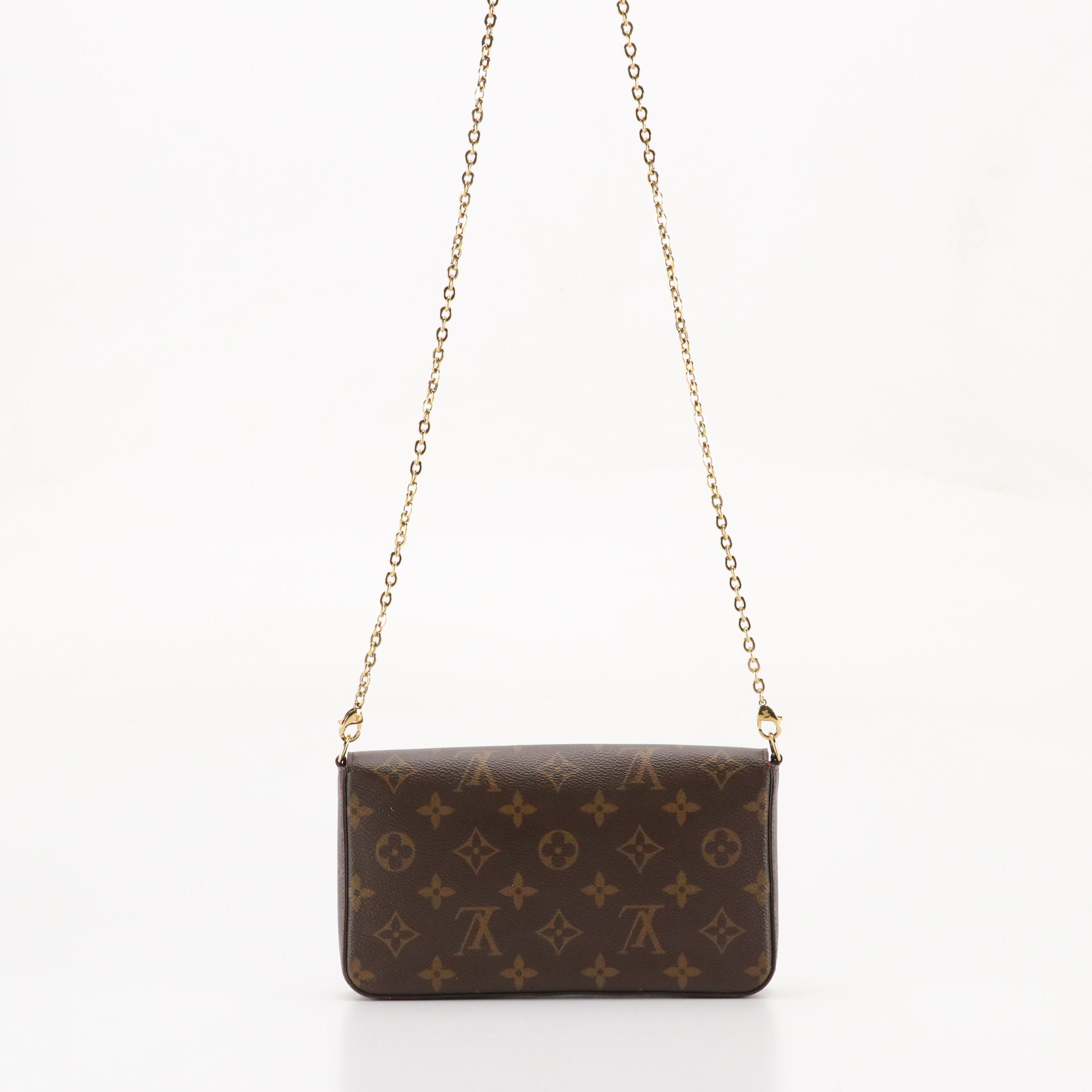 Louis Vuitton Félicie Pochette Chain Linked Crossbody Bag in Monogram Canvas