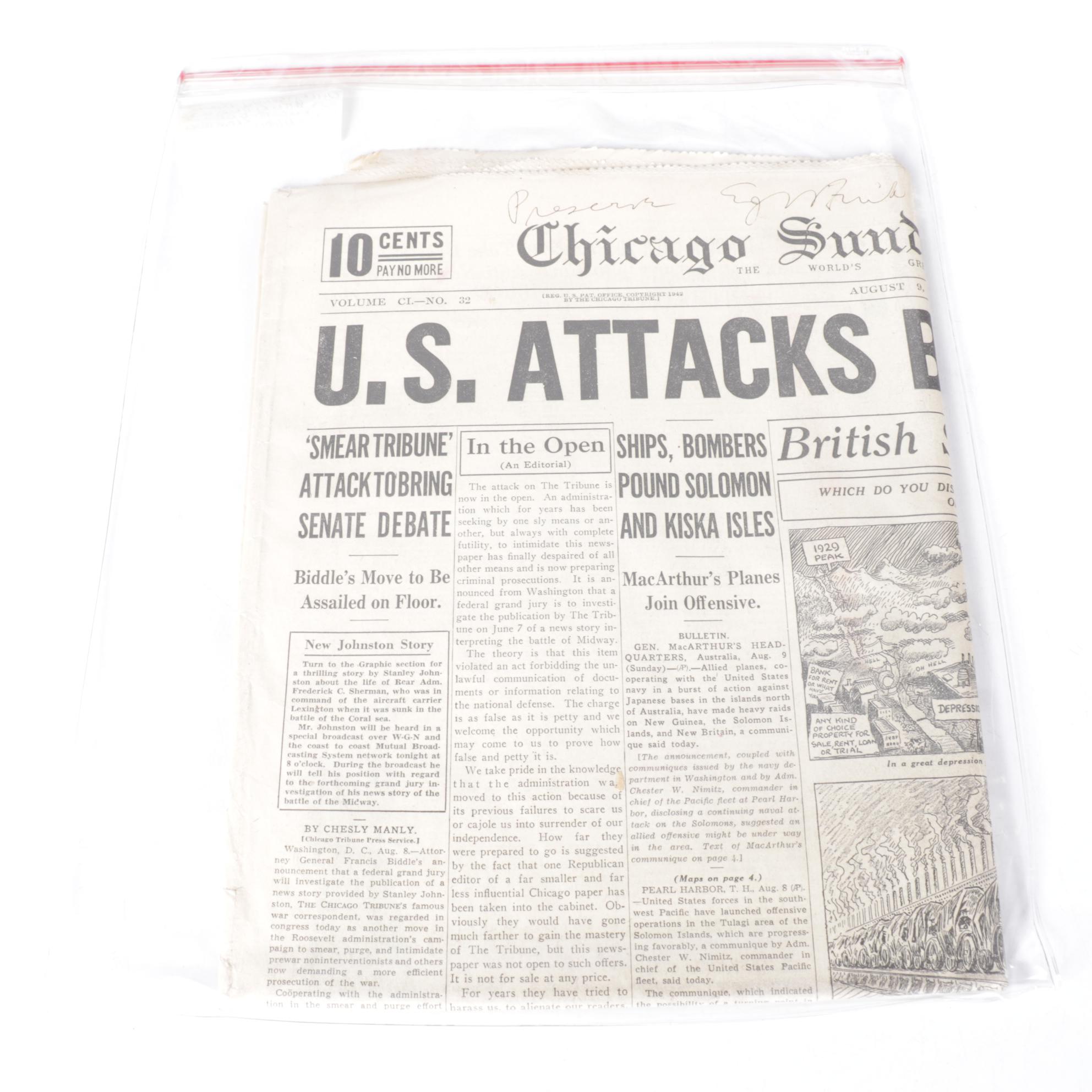 "Chicago Sunday Tribune" World War II Era Newspapers Collection, 1942