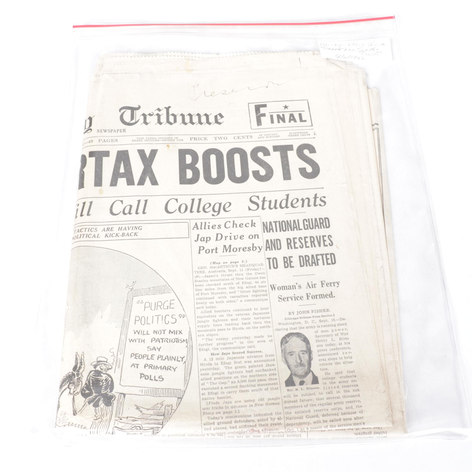 "Chicago Sunday Tribune" World War II Era Newspapers Collection, 1942