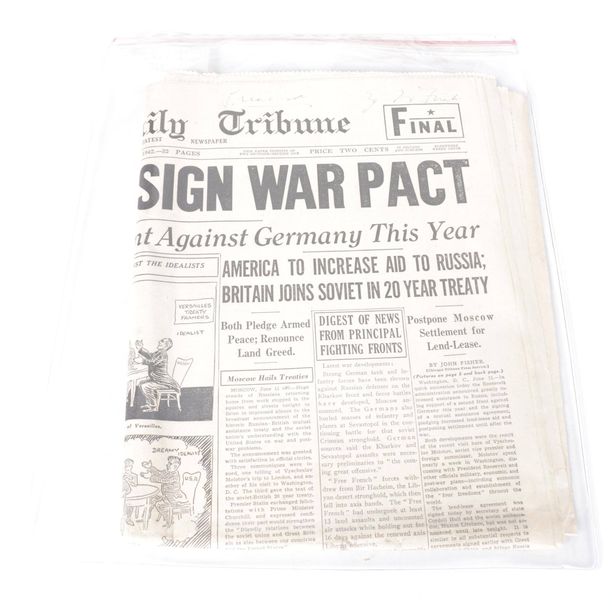 "Chicago Sunday Tribune" World War II Era Newspapers Collection, 1942