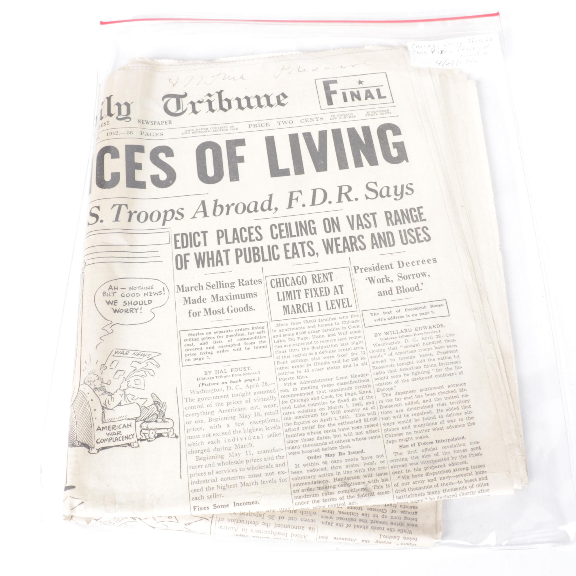 "Chicago Sunday Tribune" World War II Era Newspapers Collection, 1942