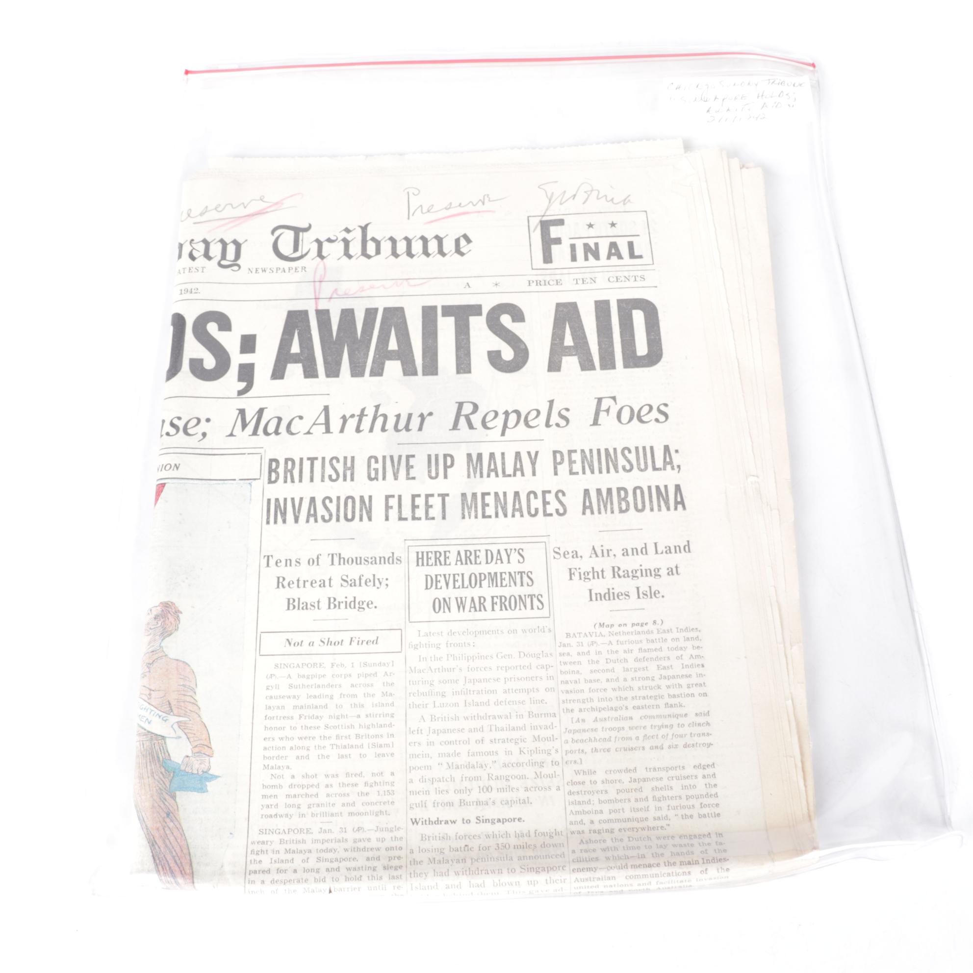 "Chicago Sunday Tribune" World War II Era Newspapers Collection, 1942