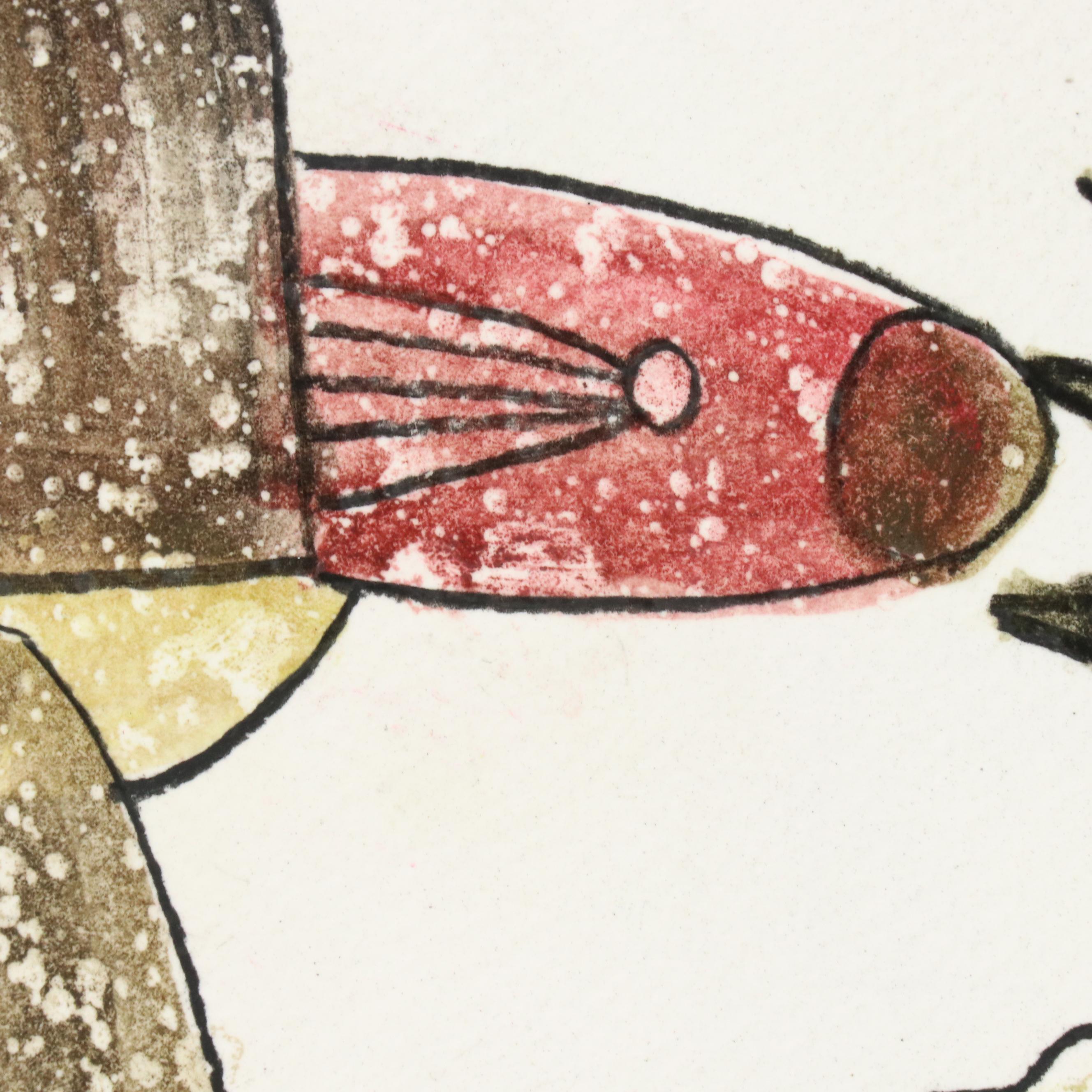 Michel Blázquez Surrealist Mixed Media Painting "Untitled #63," 2025