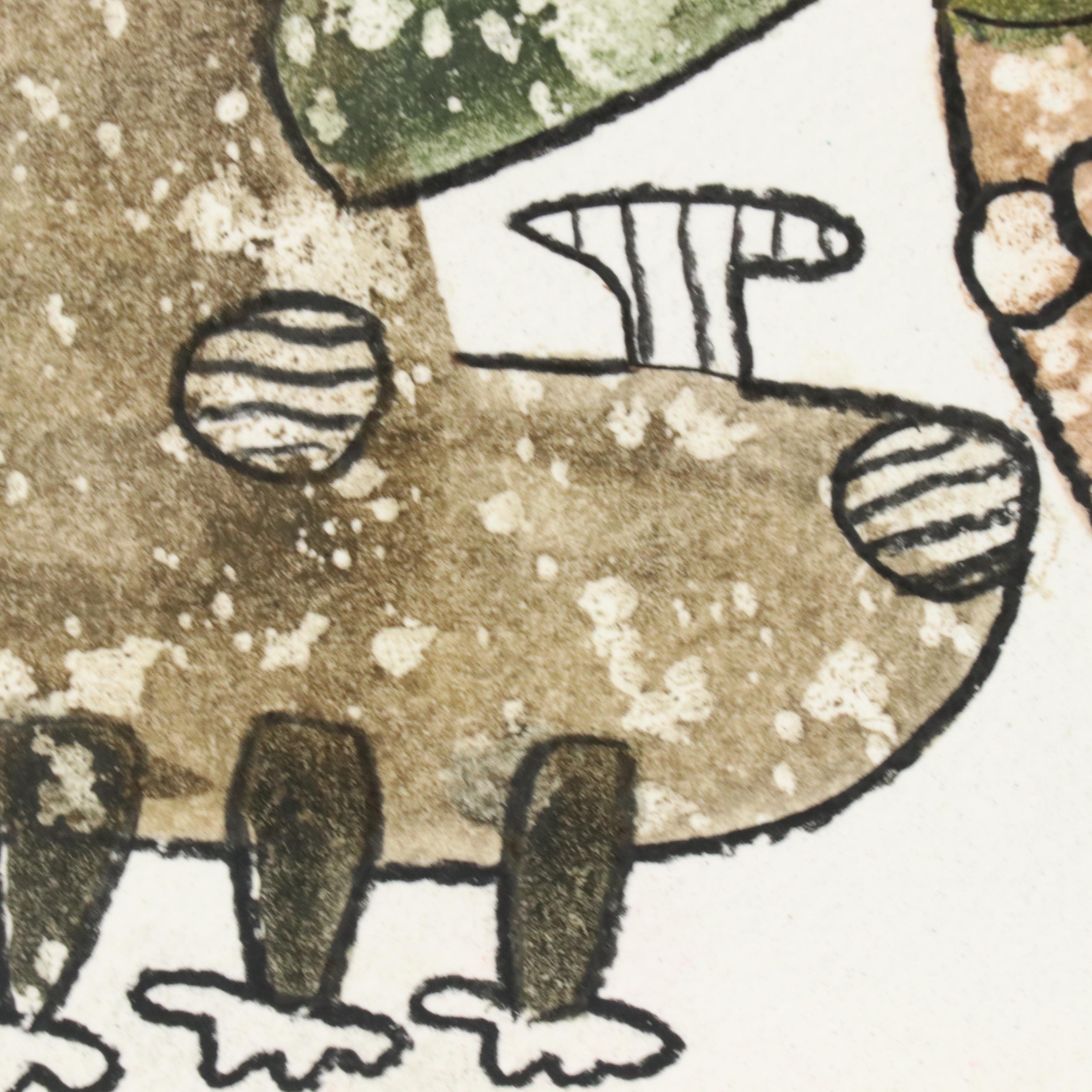 Michel Blázquez Surrealist Mixed Media Painting "Untitled #63," 2025