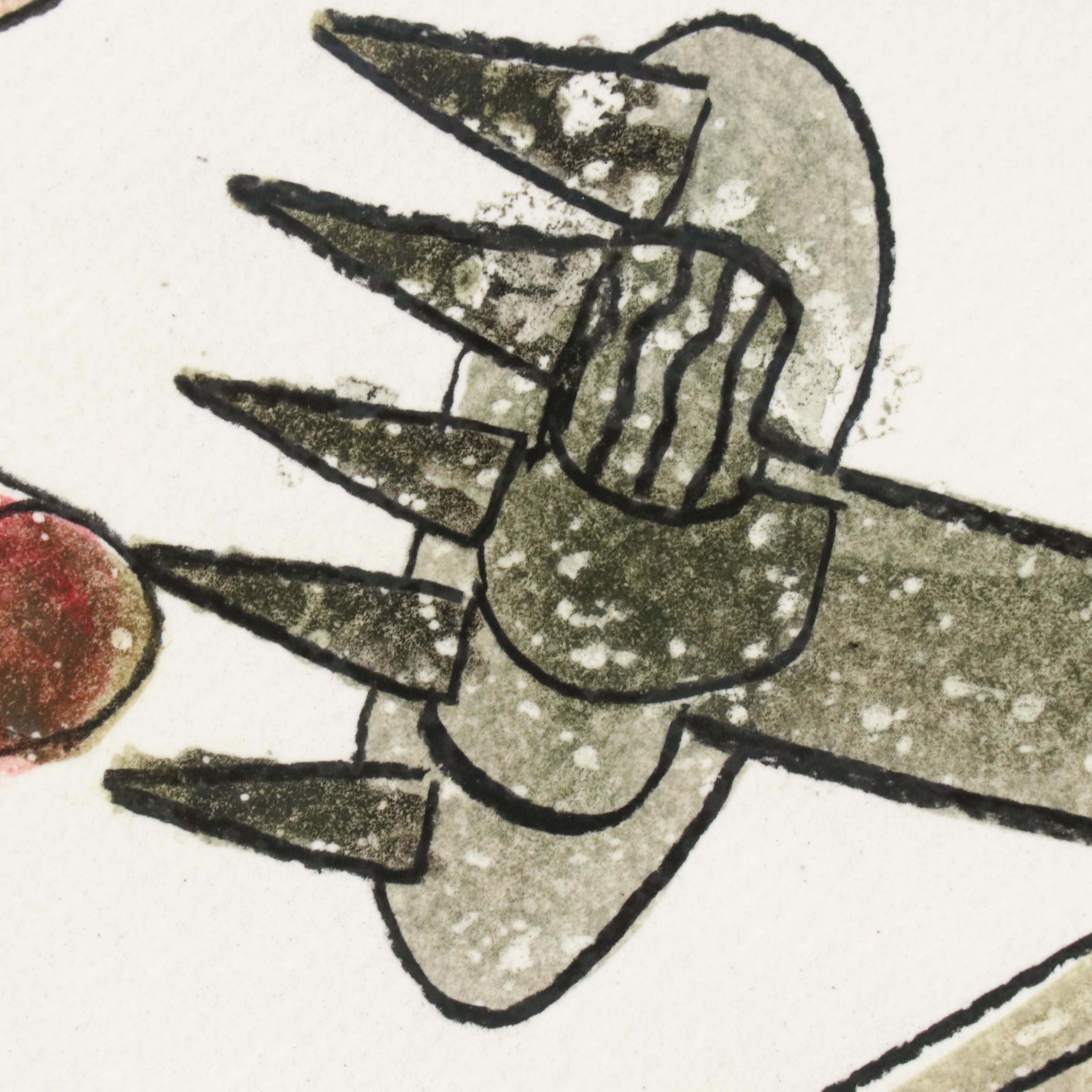 Michel Blázquez Surrealist Mixed Media Painting "Untitled #63," 2025