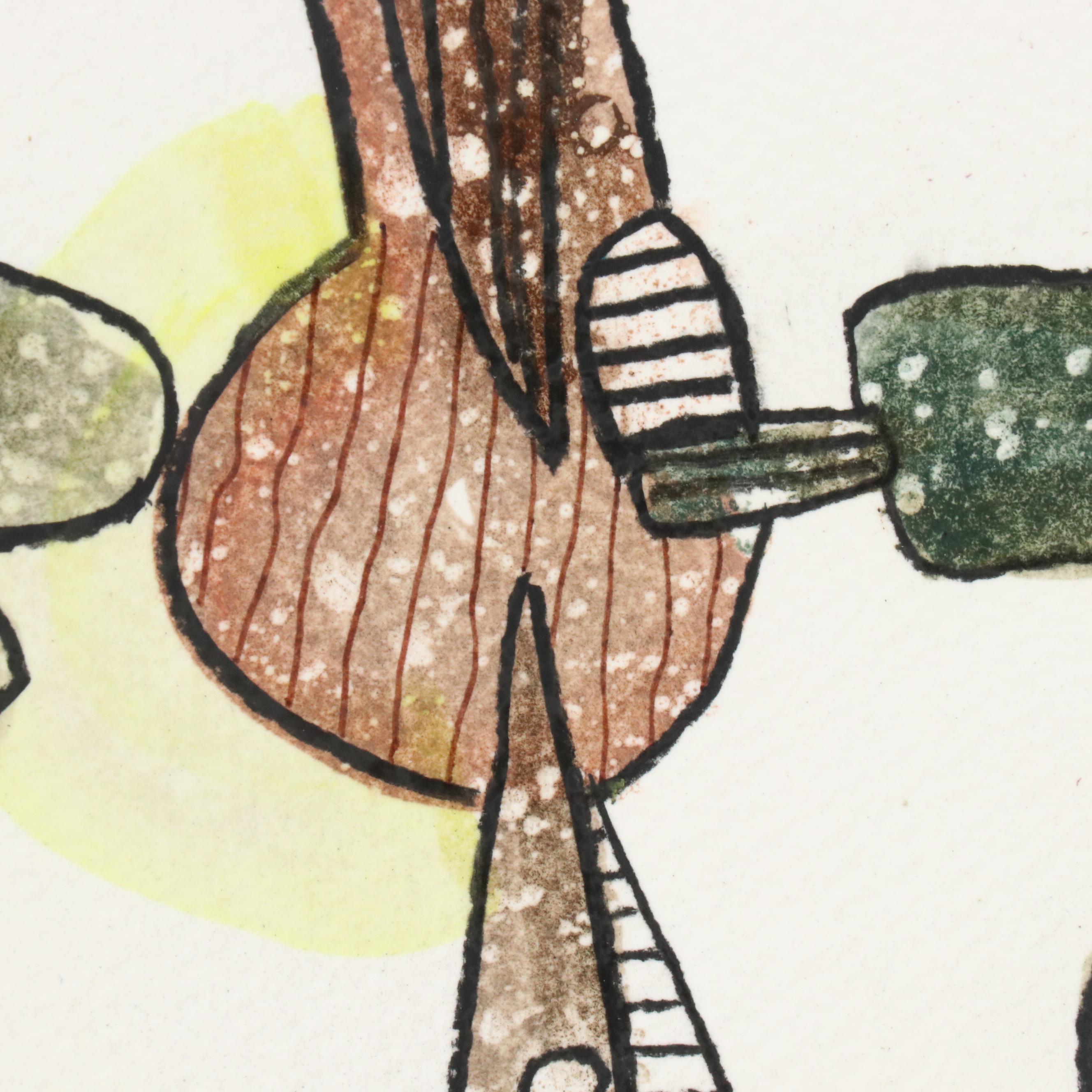 Michel Blázquez Surrealist Mixed Media Painting "Untitled #63," 2025