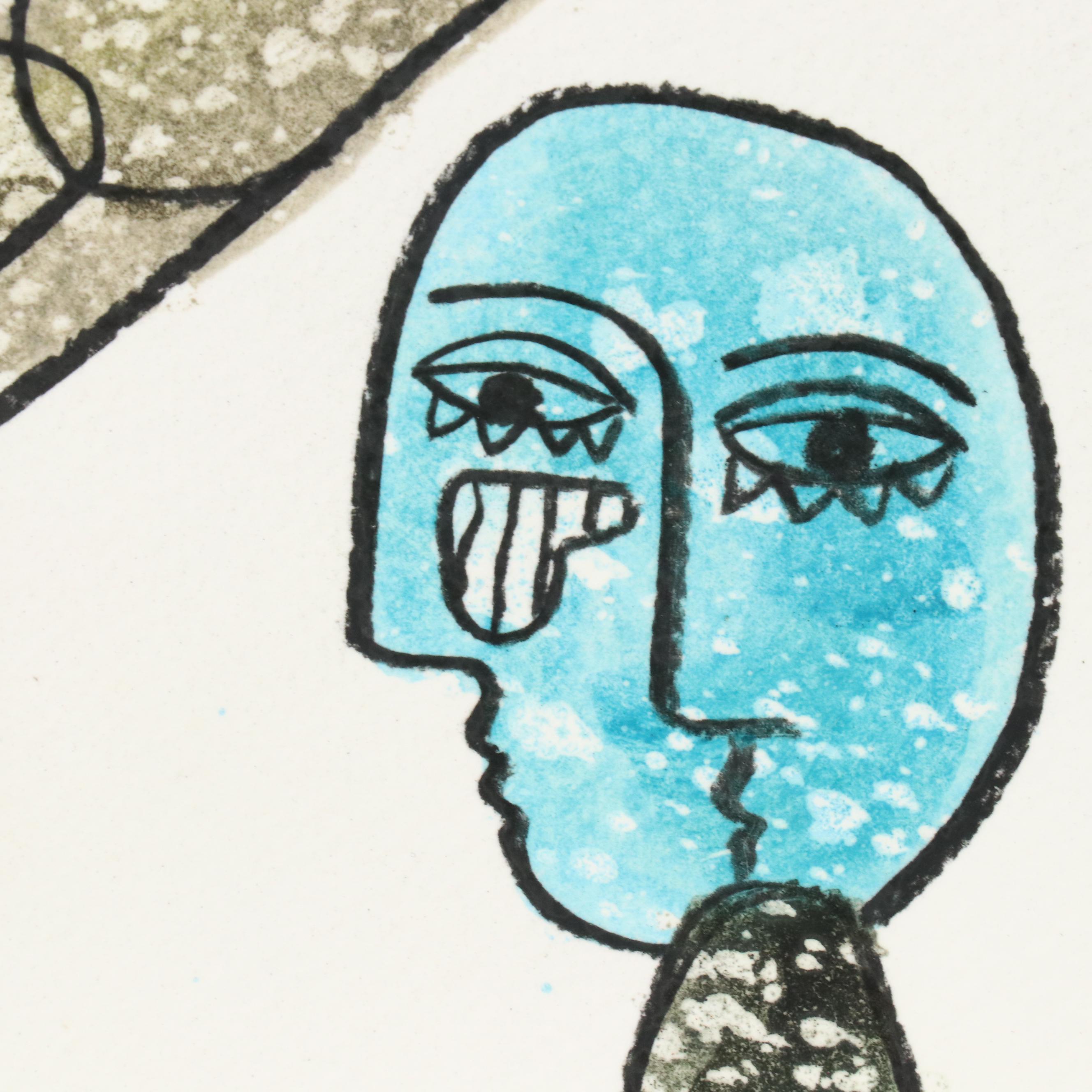 Michel Blázquez Surrealist Mixed Media Painting "Untitled #63," 2025