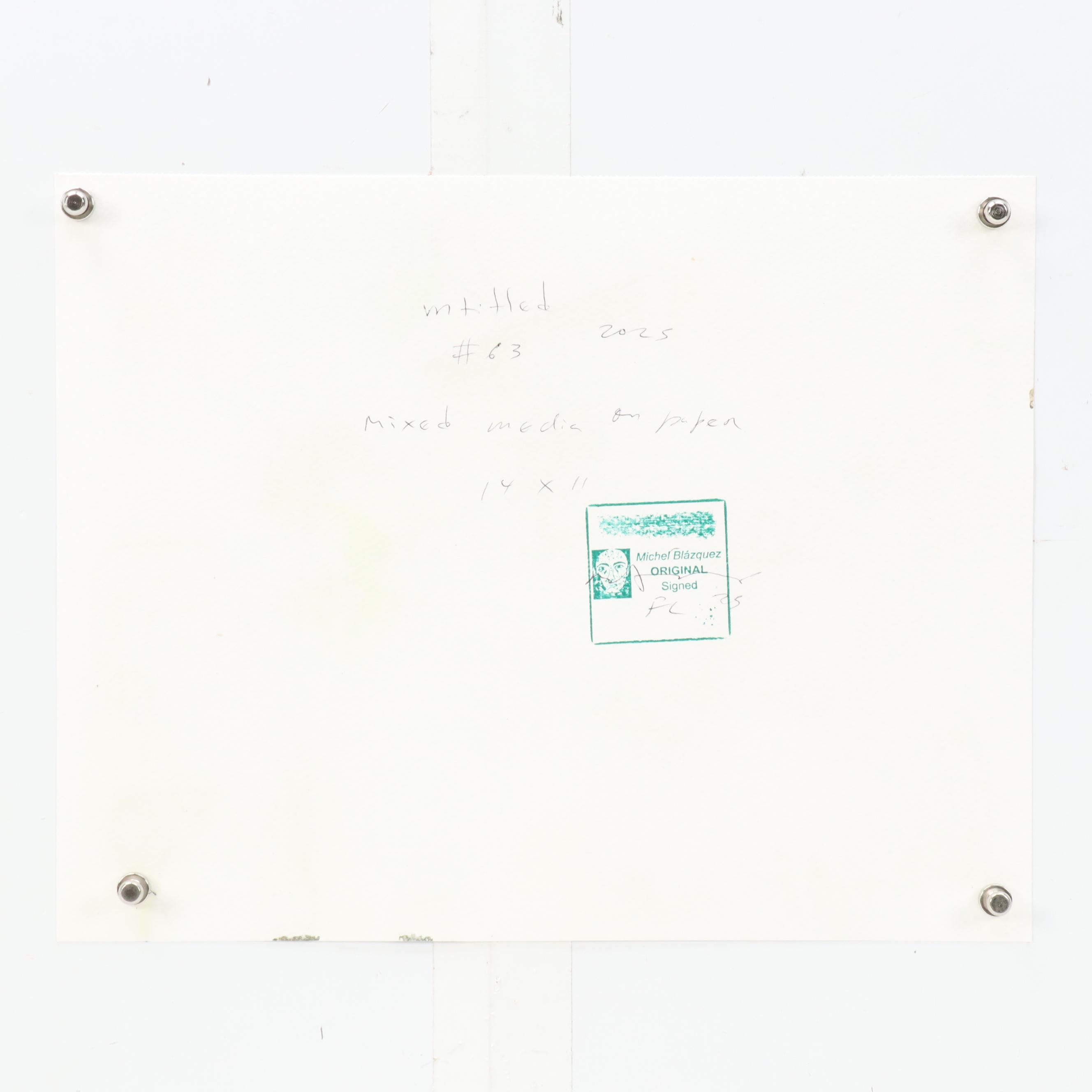 Michel Blázquez Surrealist Mixed Media Painting "Untitled #63," 2025