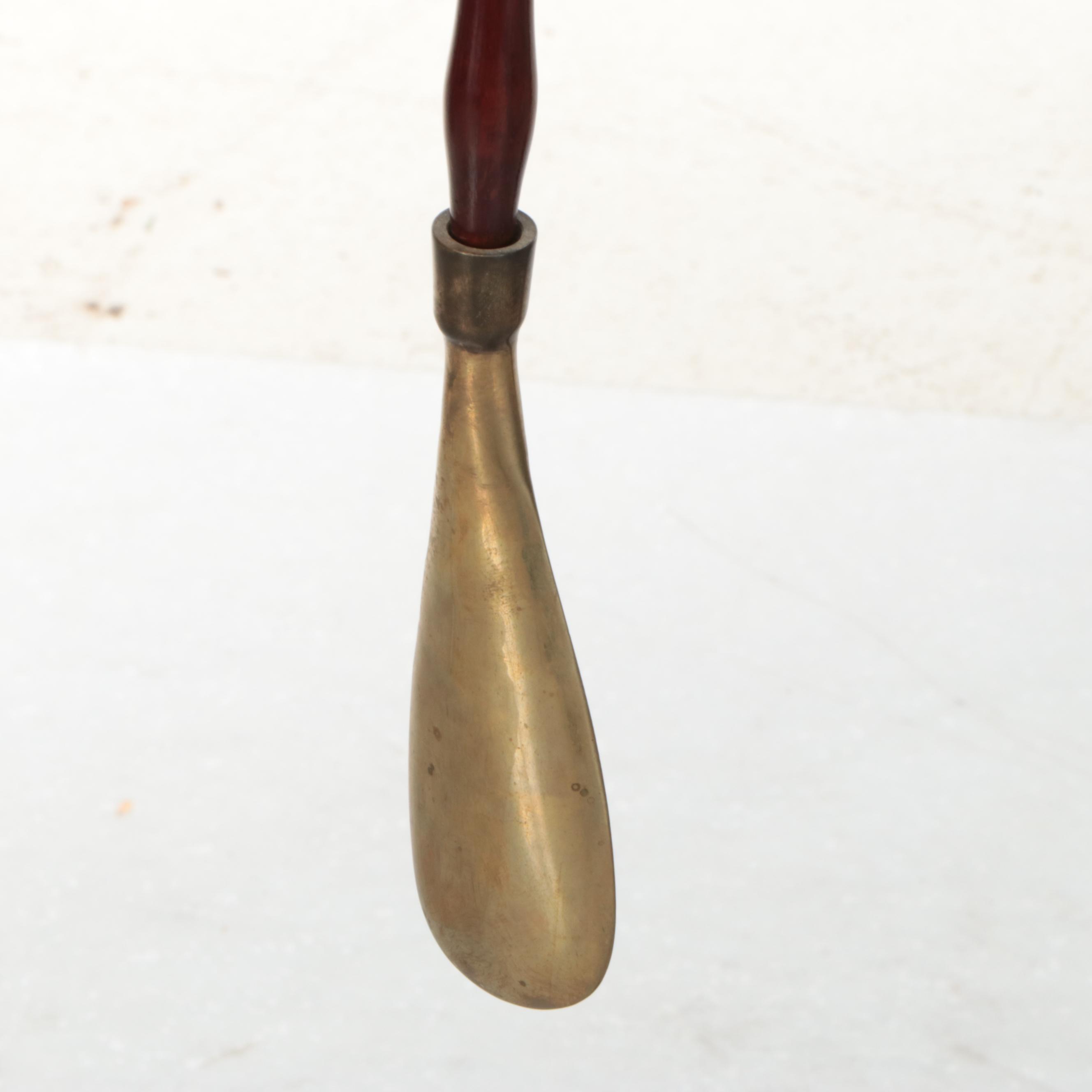 Brass and Wood Horse Head Valet Stand