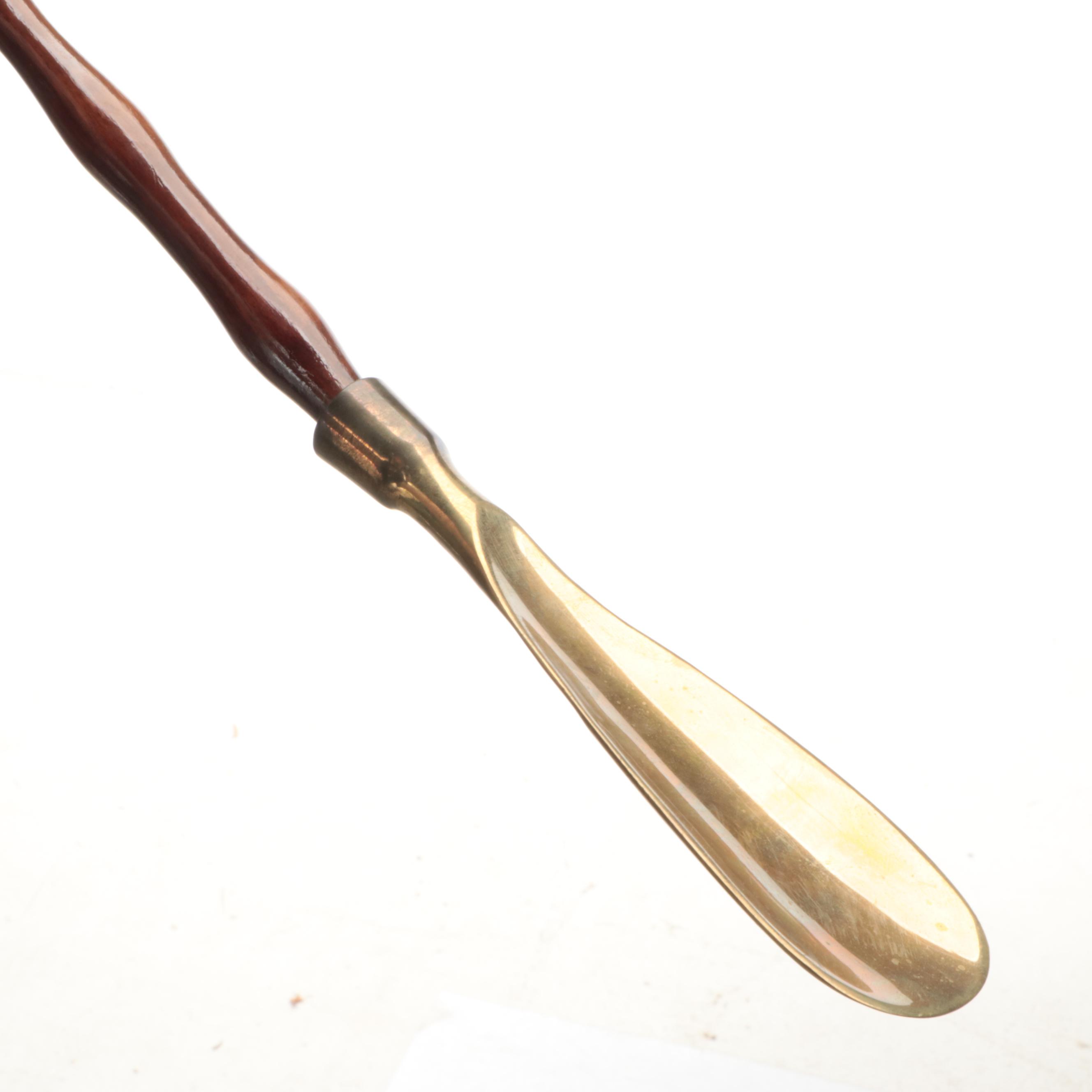 Brass and Wood Horse Head Valet Stand