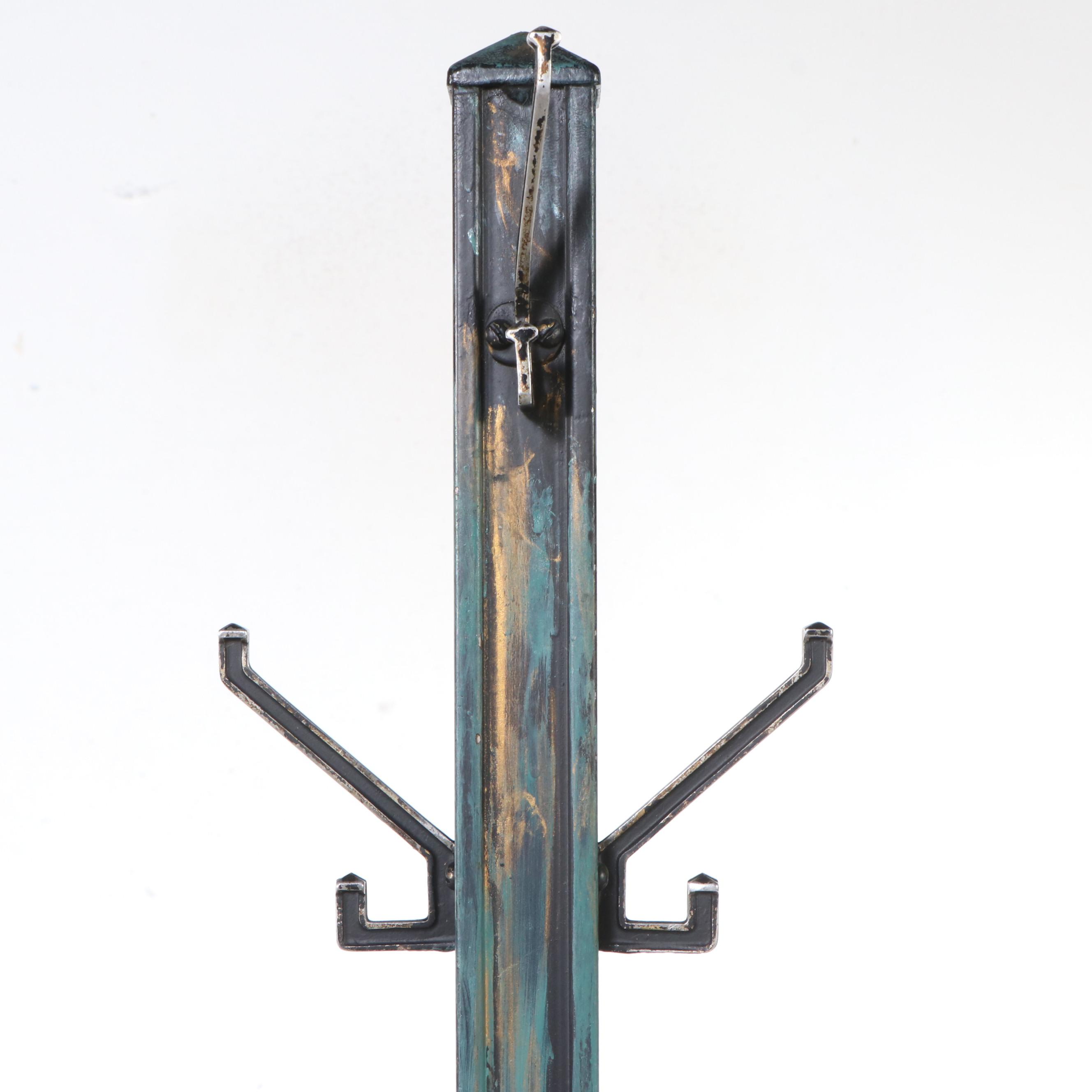 Oak and Other Painted Wood Coat Rack, 20th Century