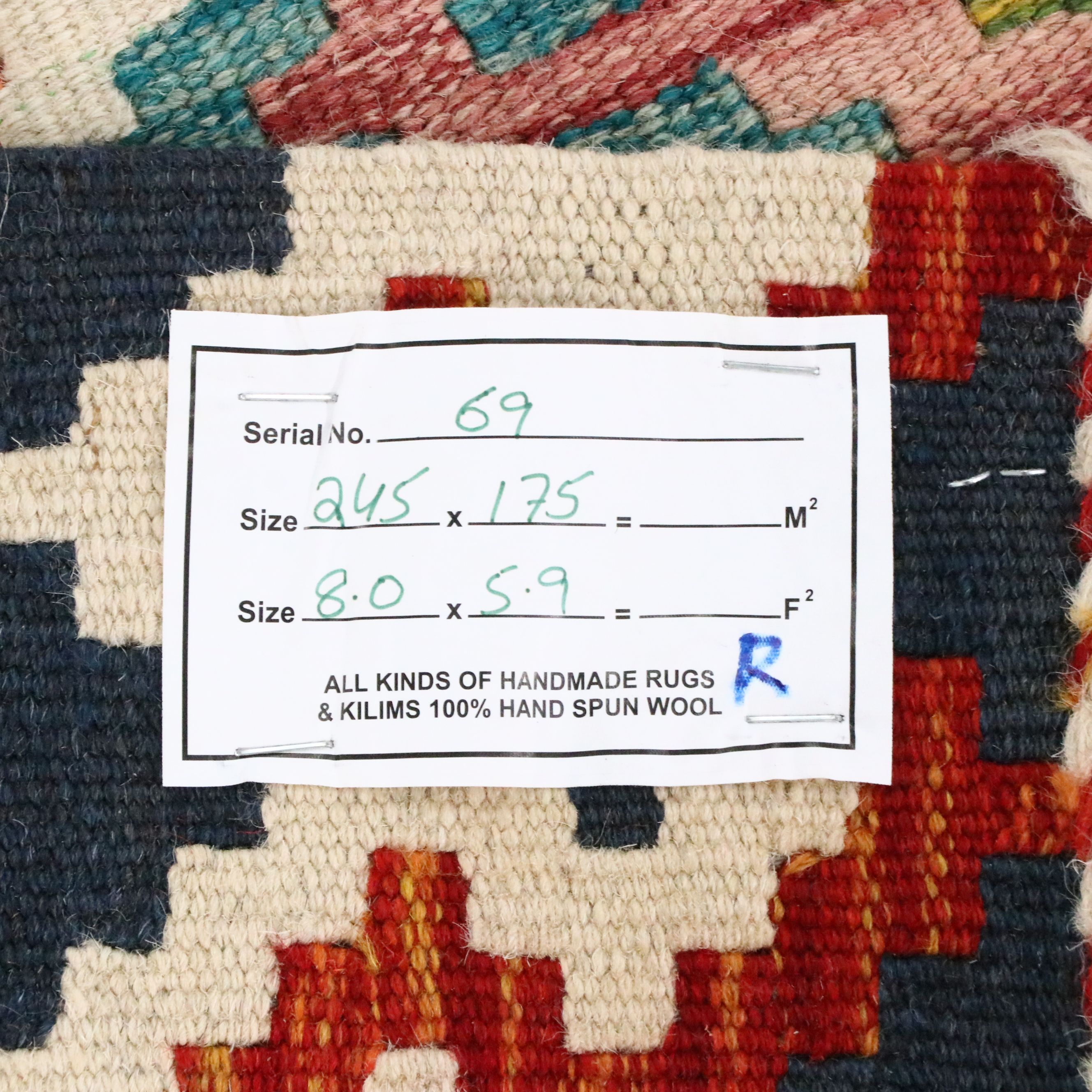 7'2 x 8'2 Handwoven Afghan Kilim Area Rug