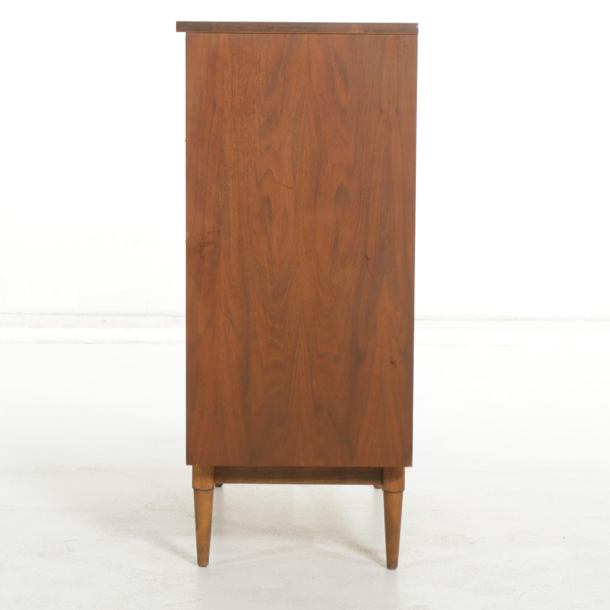J.W. Kilgour Mid Century Modern Walnut Chest of Drawers, Mid-20th Century