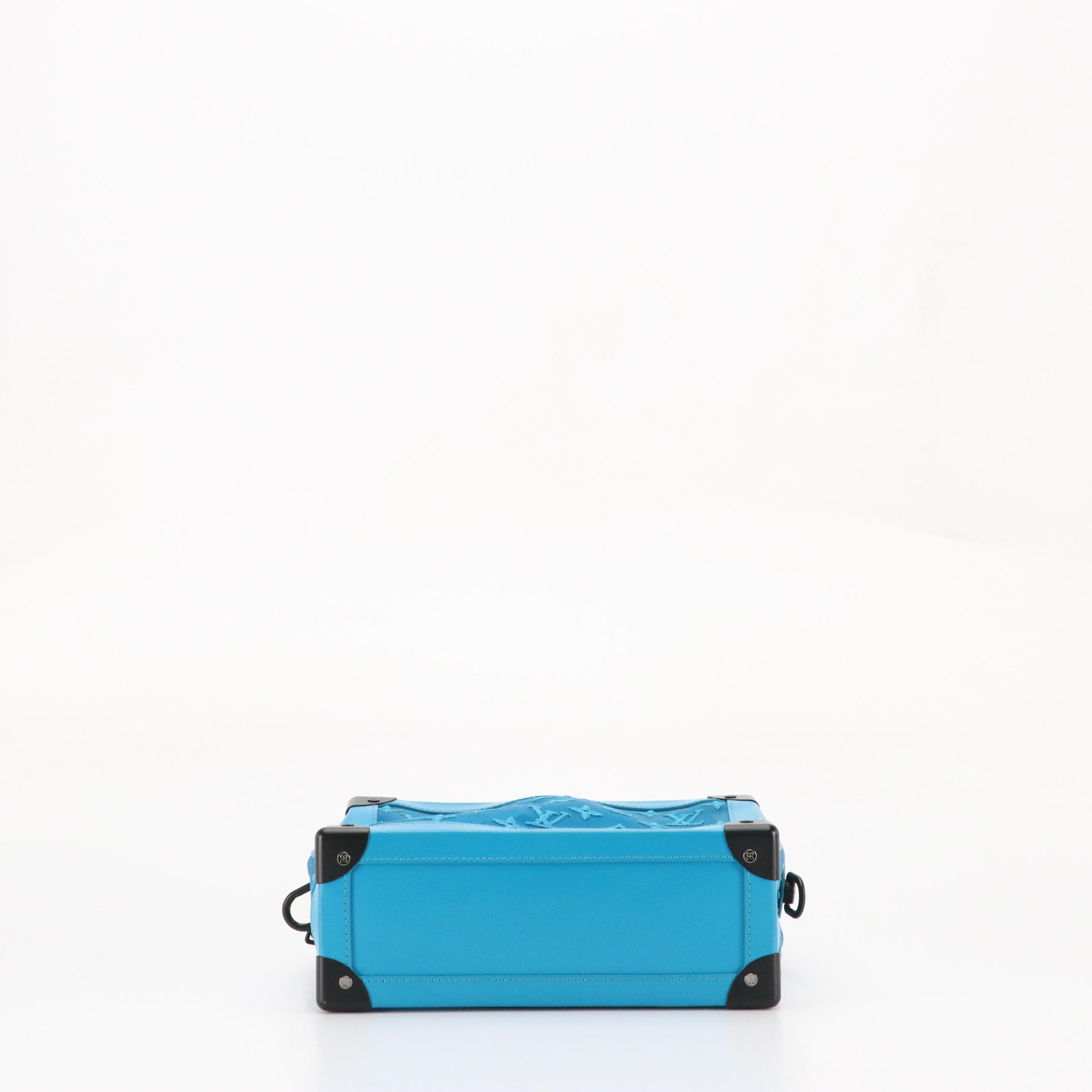 Louis Vuitton Trunk Crossbody Bag in Blue See-Through Monogram Mesh and Leather