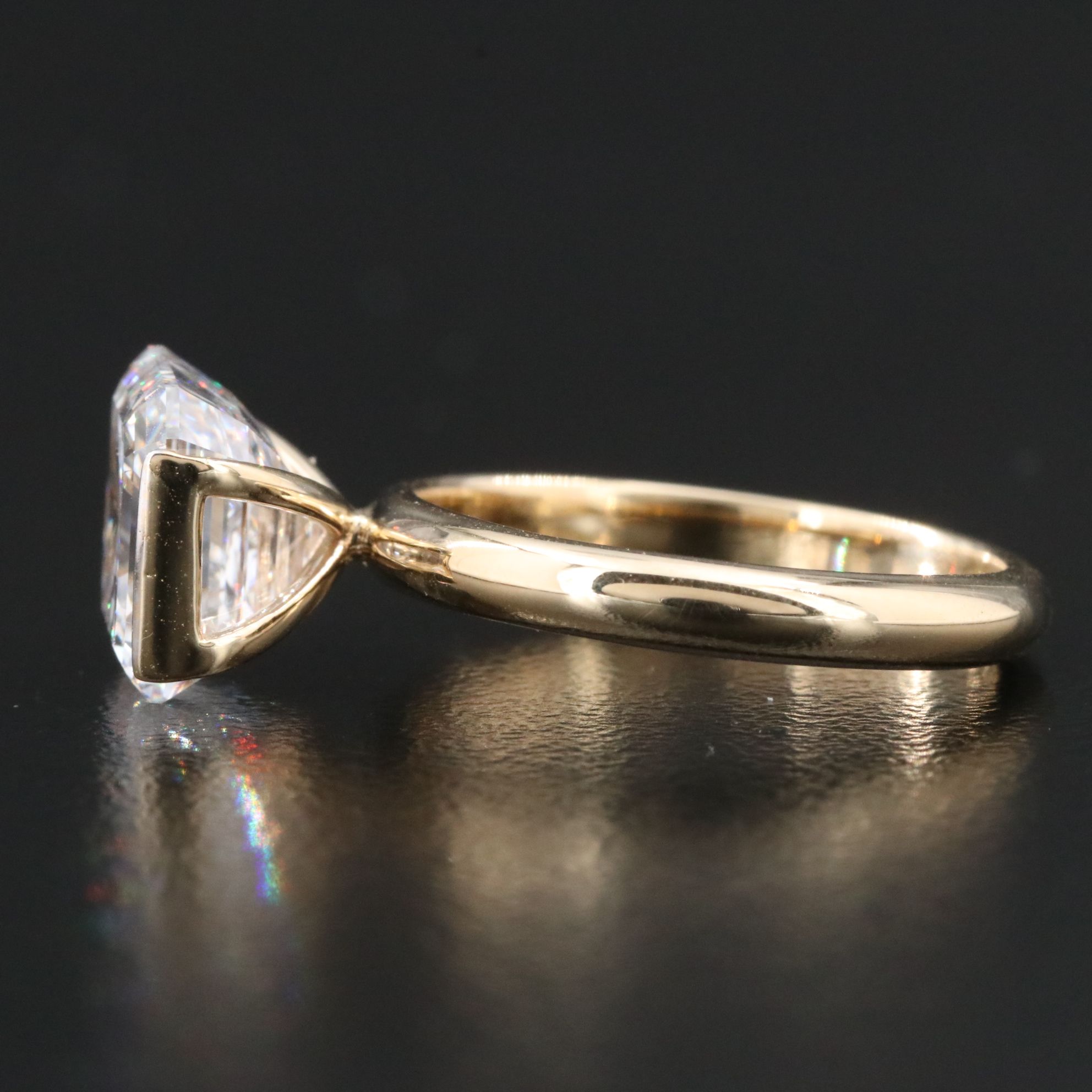 14K 4.10 CT Lab Grown Diamond Solitaire Ring with IGI Report