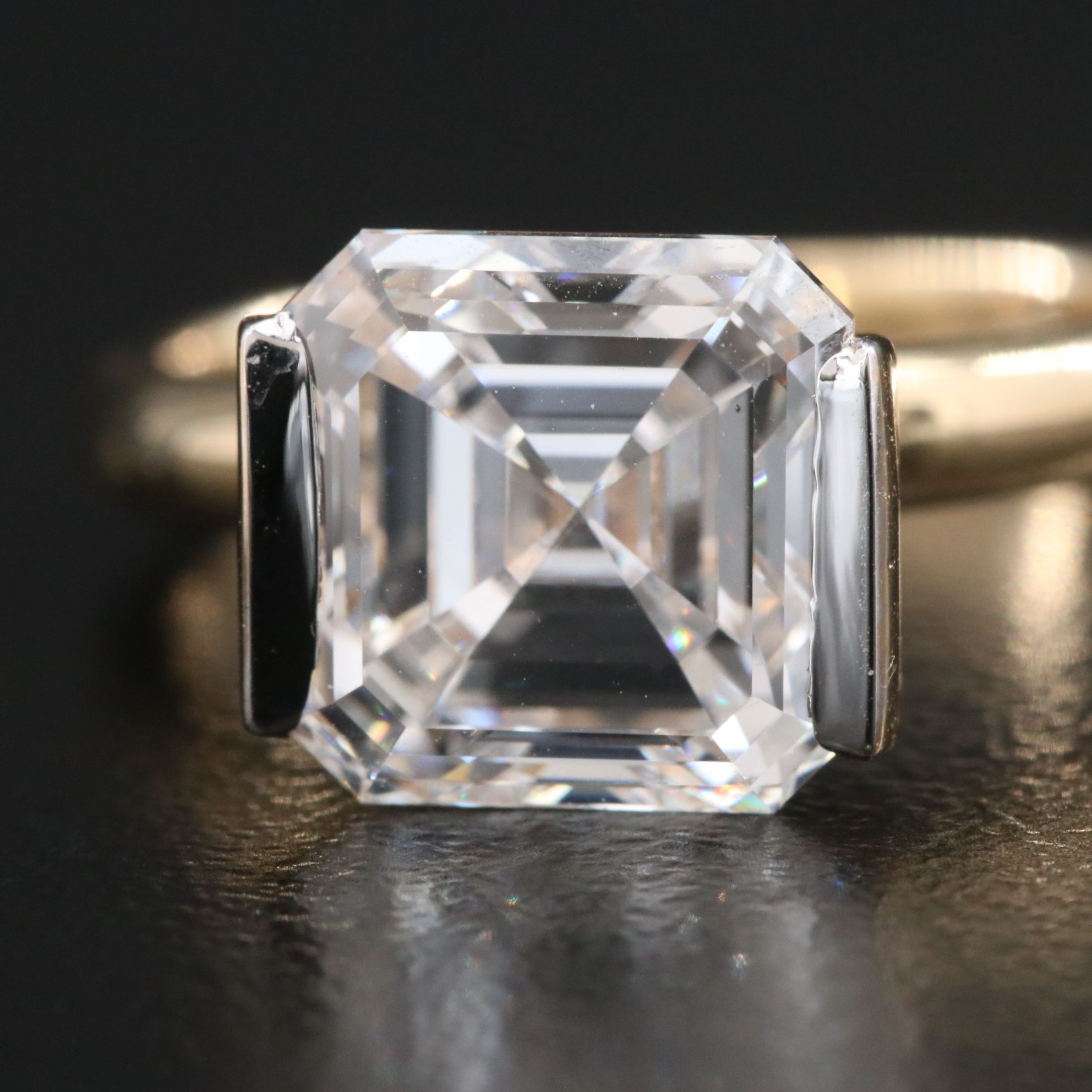 14K 4.10 CT Lab Grown Diamond Solitaire Ring with IGI Report