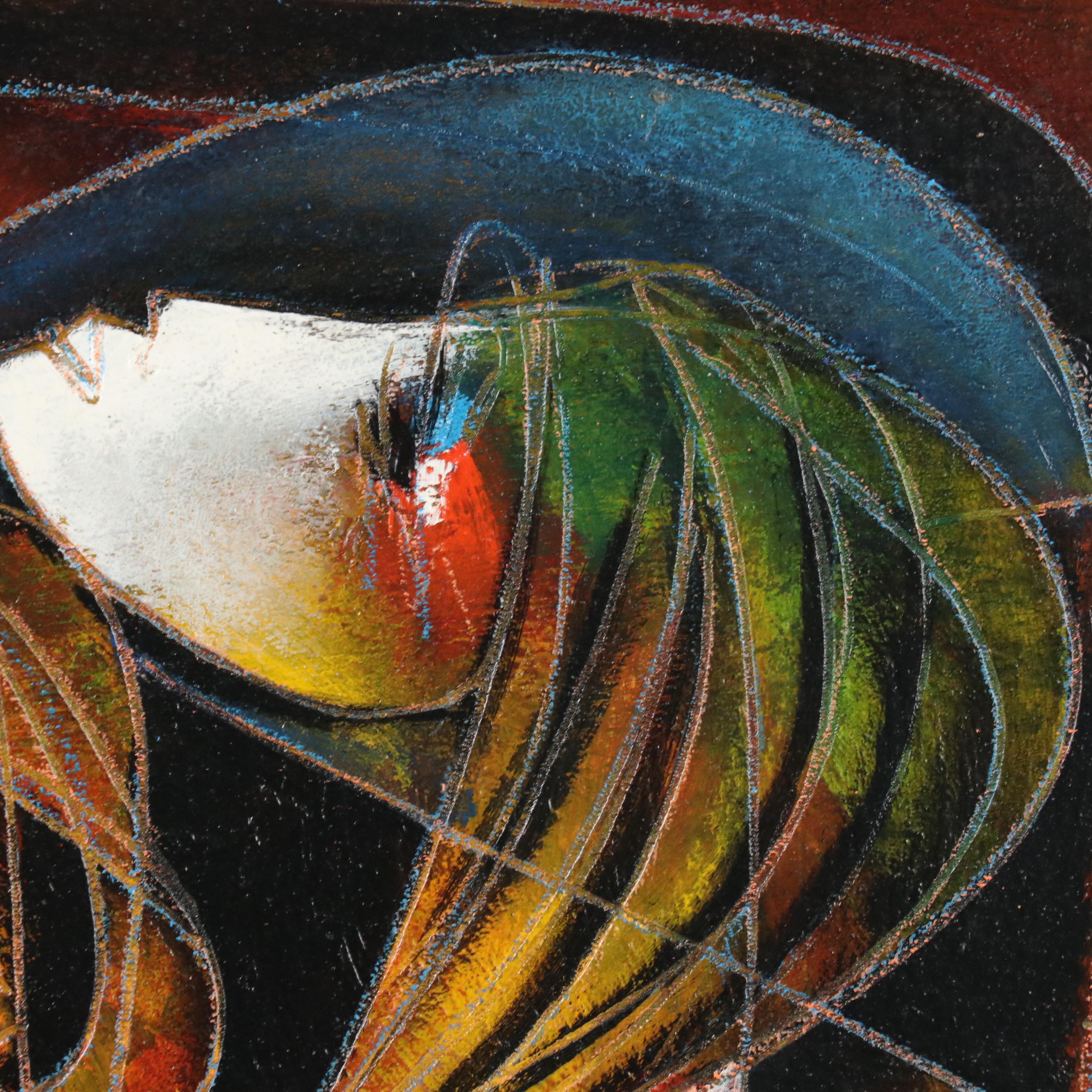 Jean-Claude Gaugy Carved Oil Painting "Deux Soeurs," 2001