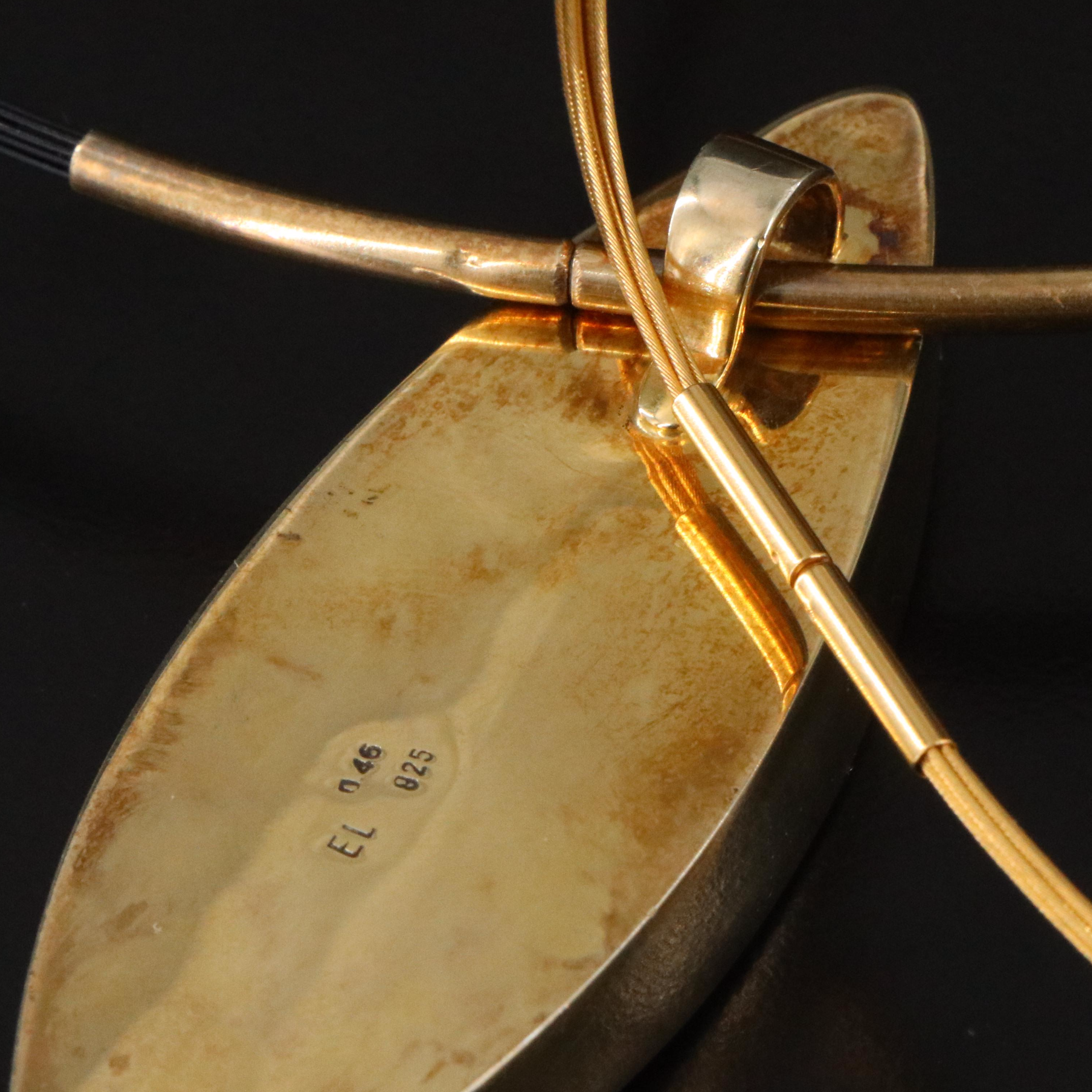 Sterling Agate Pendant Necklace and Gold-Tone Cable Necklace