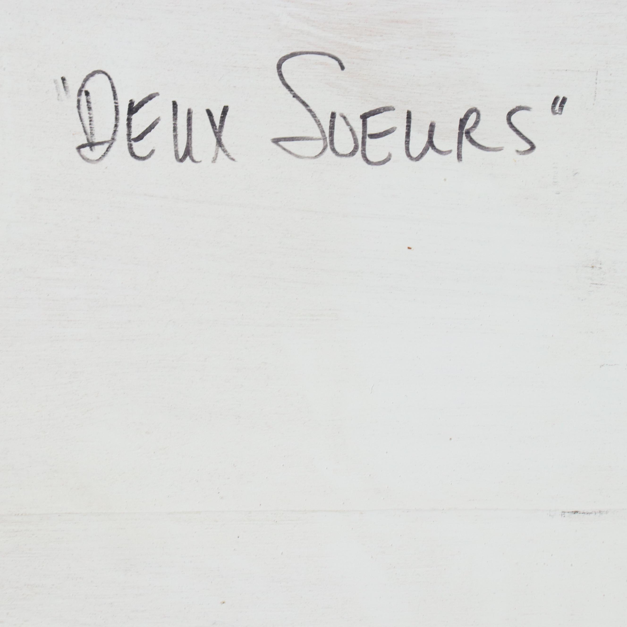 Jean-Claude Gaugy Carved Oil Painting "Deux Soeurs," 2001