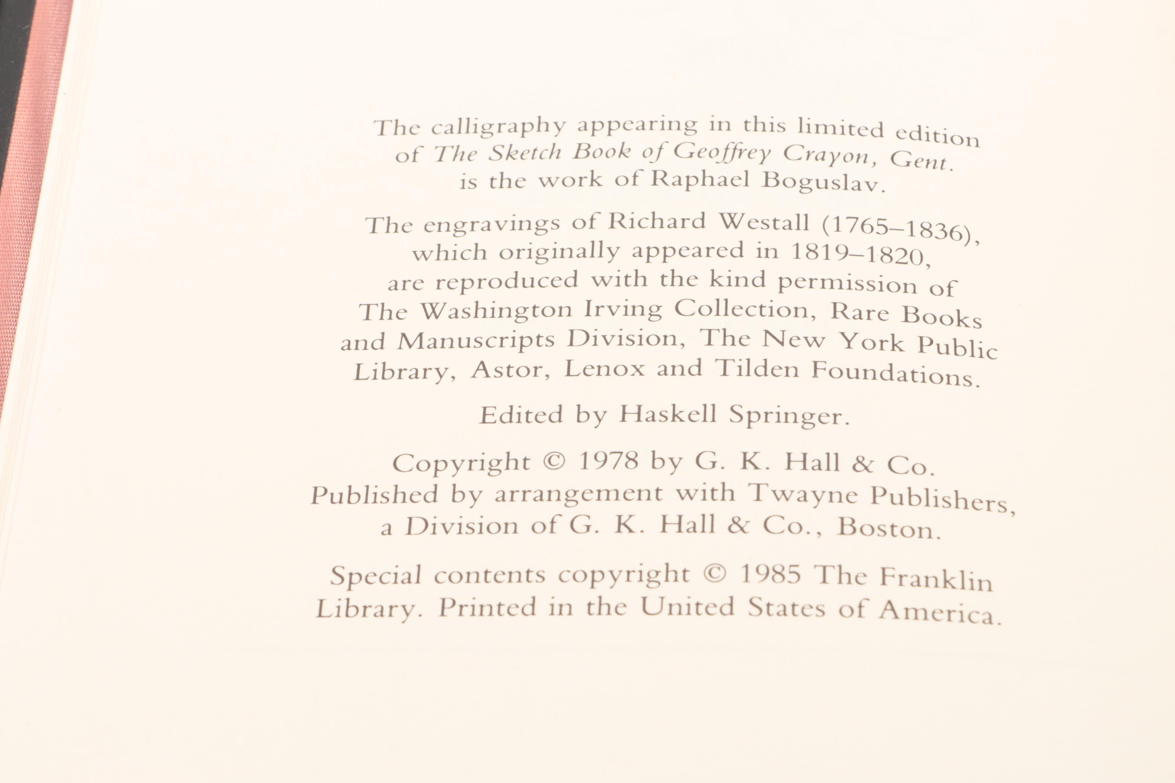 Franklin Library Nathaniel Hawthorne, Henry James, and Washington Irving Books