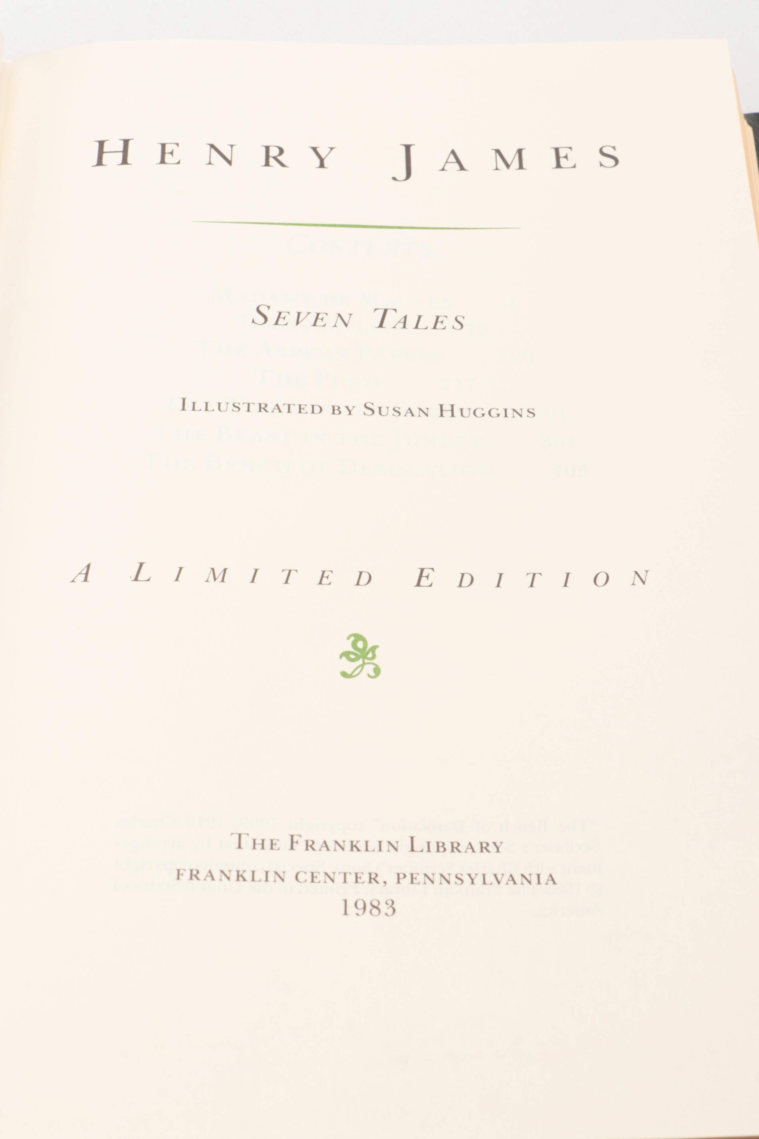 Franklin Library Nathaniel Hawthorne, Henry James, and Washington Irving Books