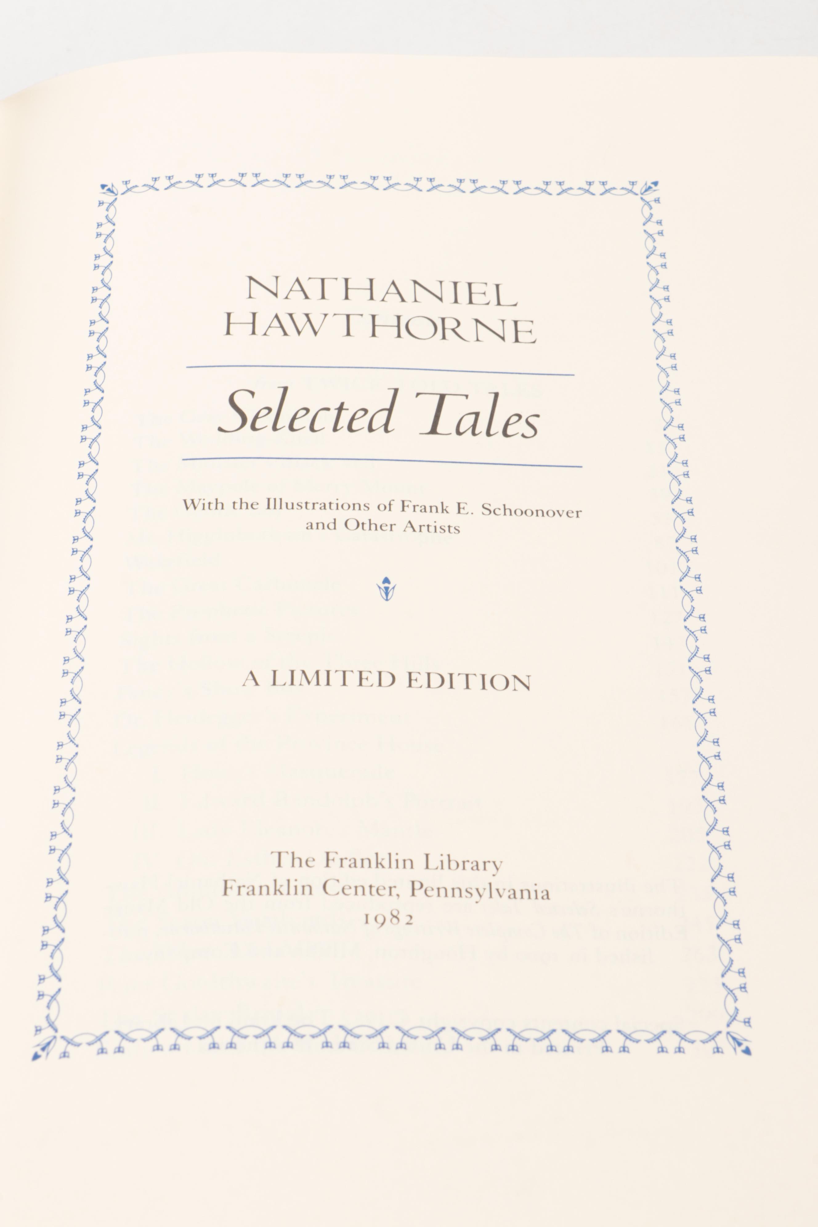 Franklin Library Nathaniel Hawthorne, Henry James, and Washington Irving Books